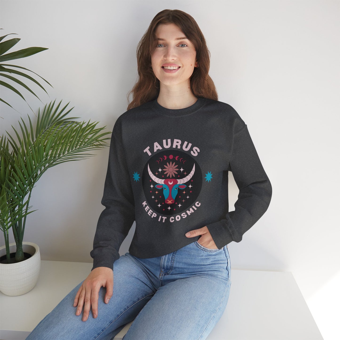 Keep It Cosmic - Retro Star Sign Astro Sweatshirt | Taurus