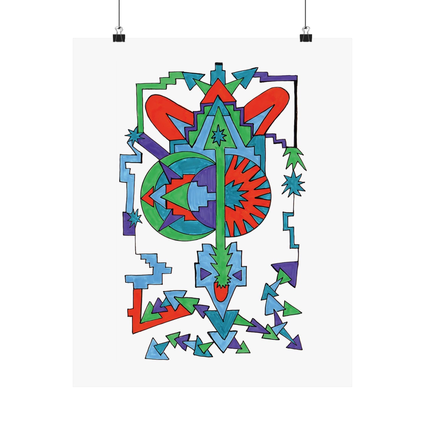 Arrow Light Geometric Abstract Art Print