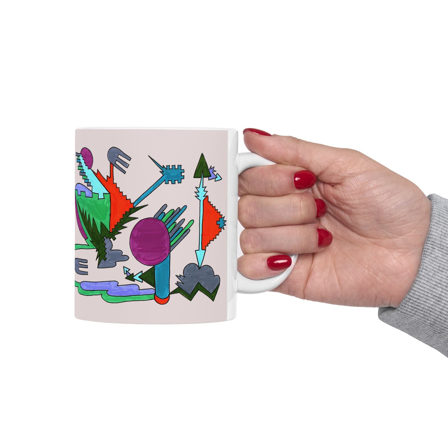 Directional Code | Abstract Glyph Ceramic Mug (11oz / 15oz)