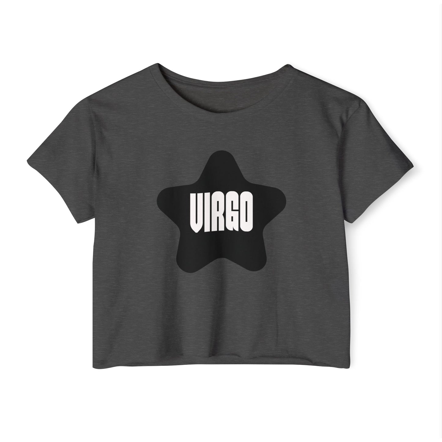 Black Star Virgo Crop Top Women's Astrology T-Shirt Virgo Zodiac Star Shirt