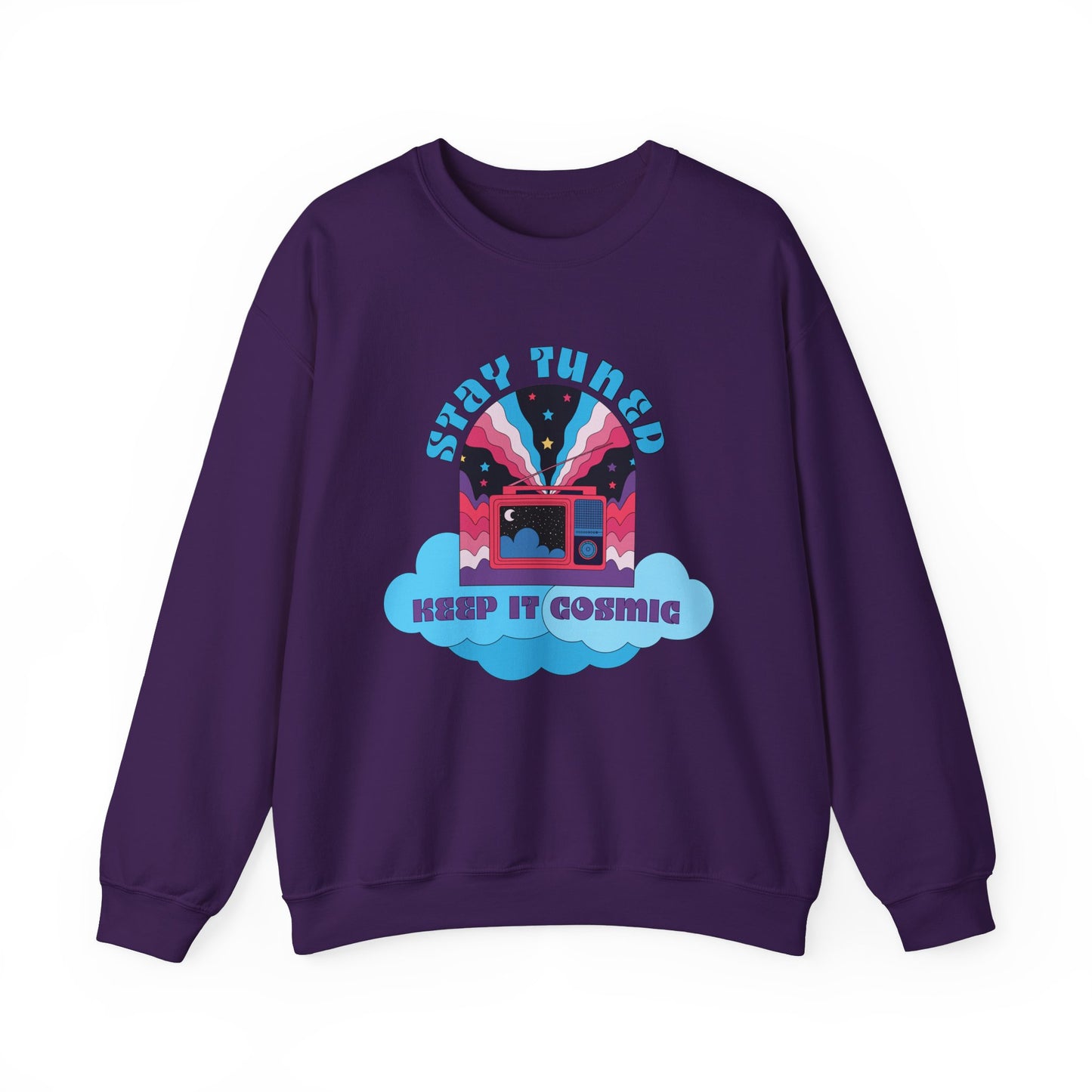 Stay Tuned Cosmic Retro Sweatshirt - Dreamglow Celestial Crewneck