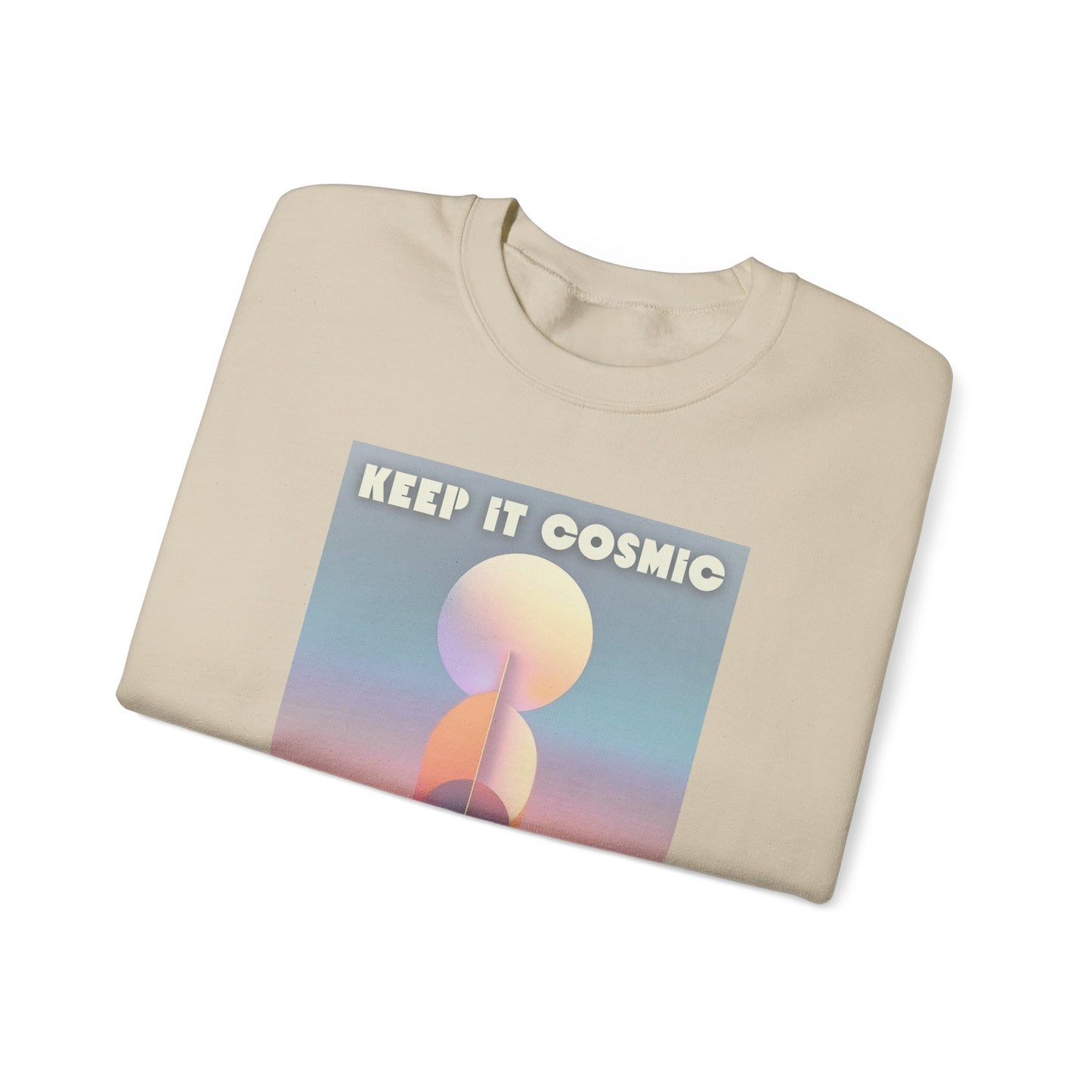 Keep It Cosmic Pastel Sweatshirt – Retro Celestial Aesthetic Crewneck
