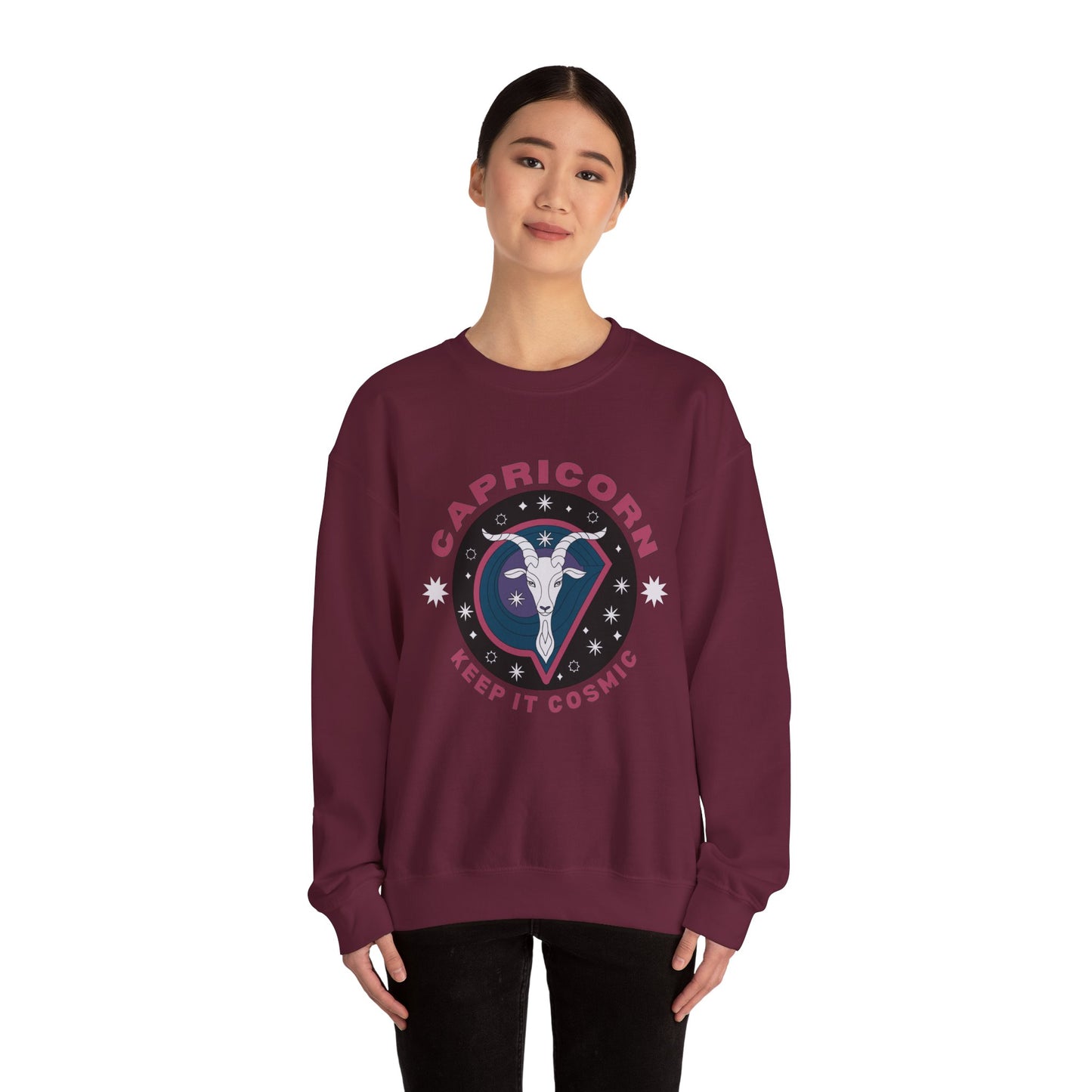 Keep It Cosmic - Retro Star Sign Astro Sweatshirt | Capricorn