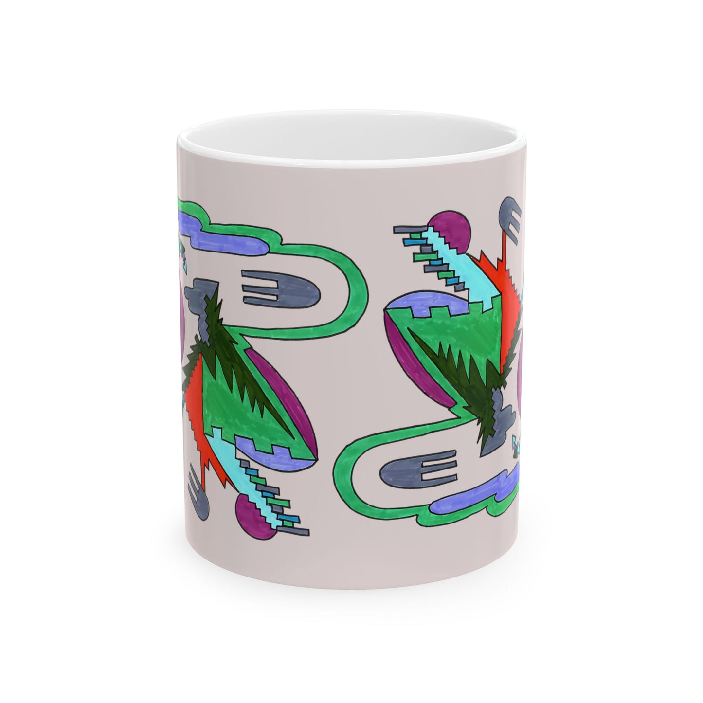 Directional Code | Abstract Glyph Ceramic Mug (11oz / 15oz)
