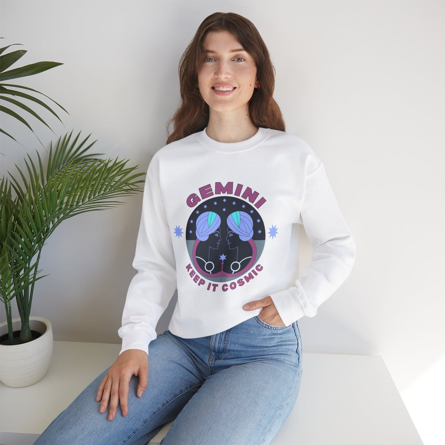 Keep It Cosmic - Retro Star Sign Astro Sweatshirt | Gemini
