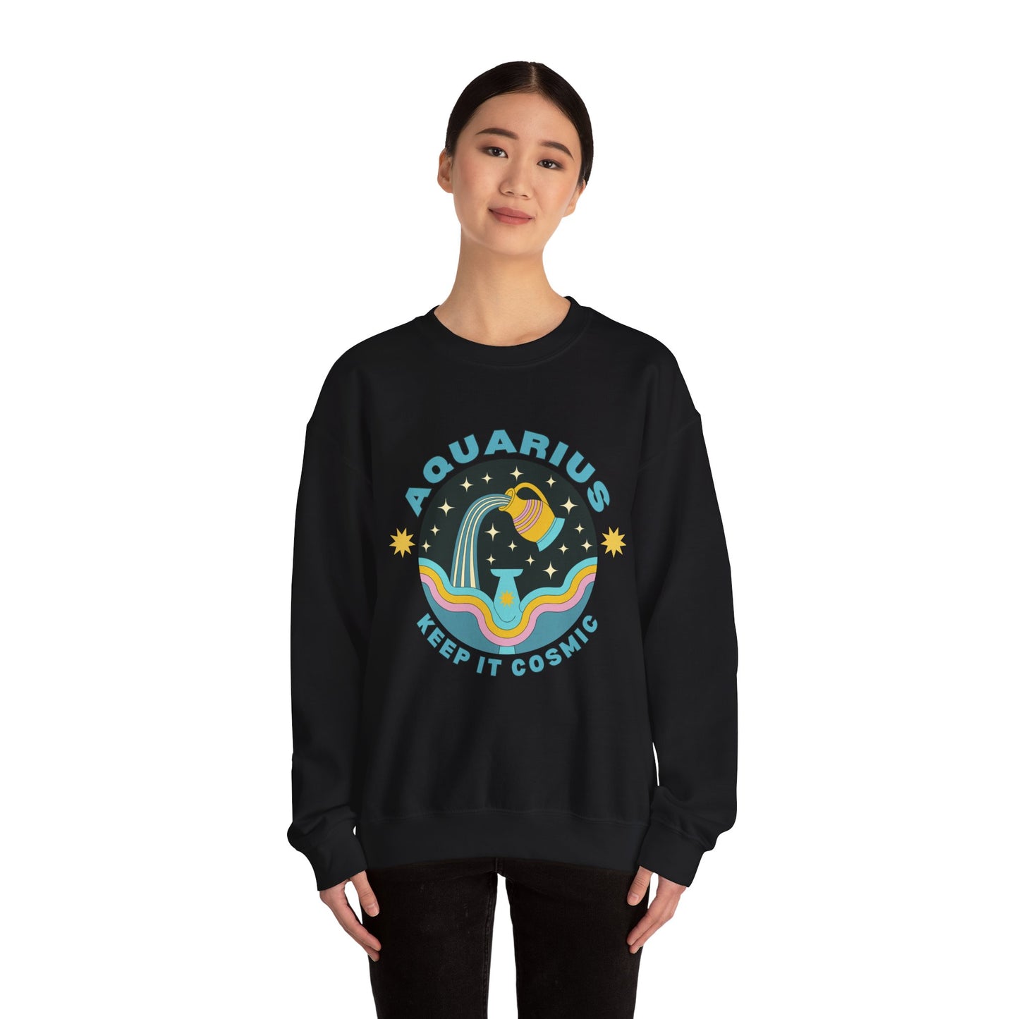 Keep It Cosmic - Retro Star Sign Astro Sweatshirt | Aquarius