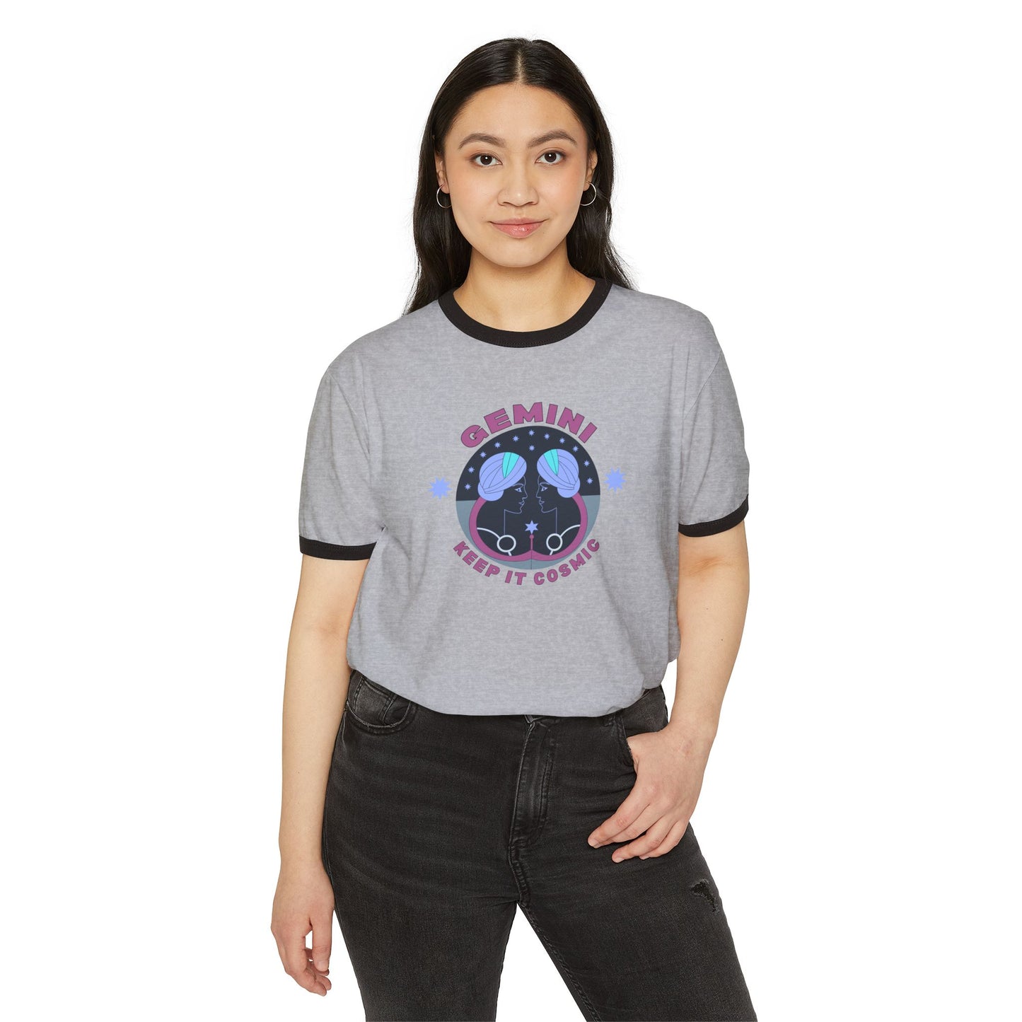 Keep it Cosmic Astrology Retro Ringer Tee — Gemini Zodiac T-Shirt