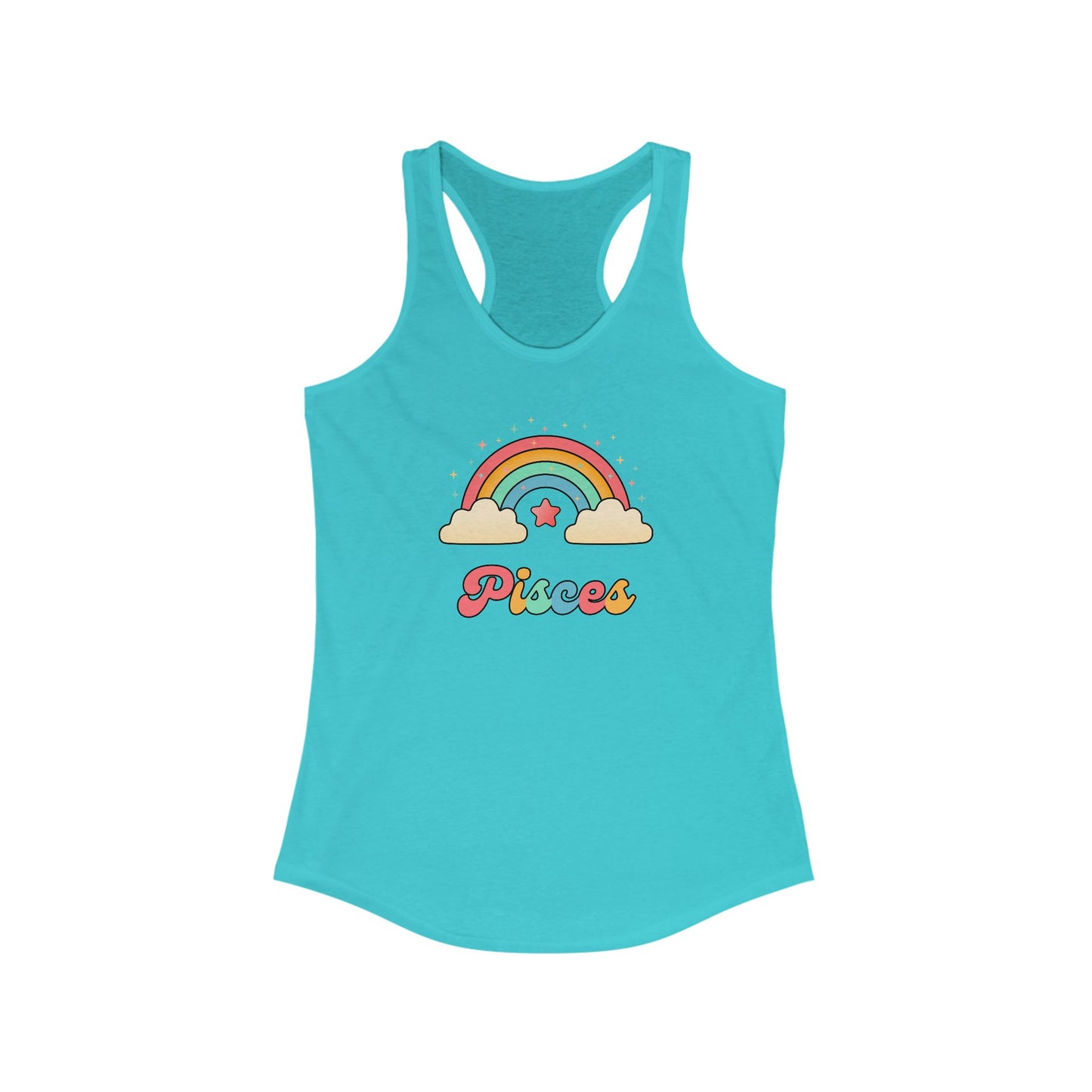 Pisces Cosmic Cutie Rainbow Tank – Retro Astrology Shirt