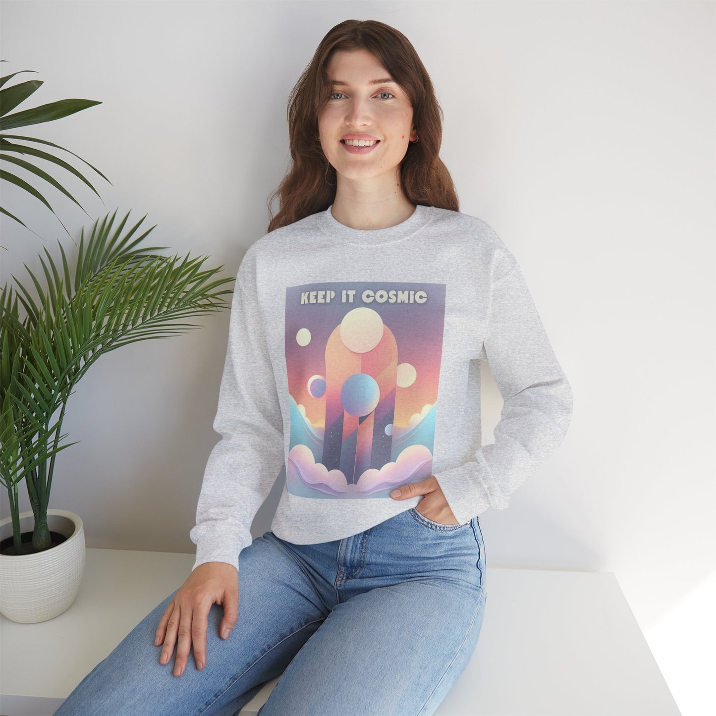 Pastel Cosmos Sweatshirt – Keep It Cosmic Celestial Aesthetic Crewneck