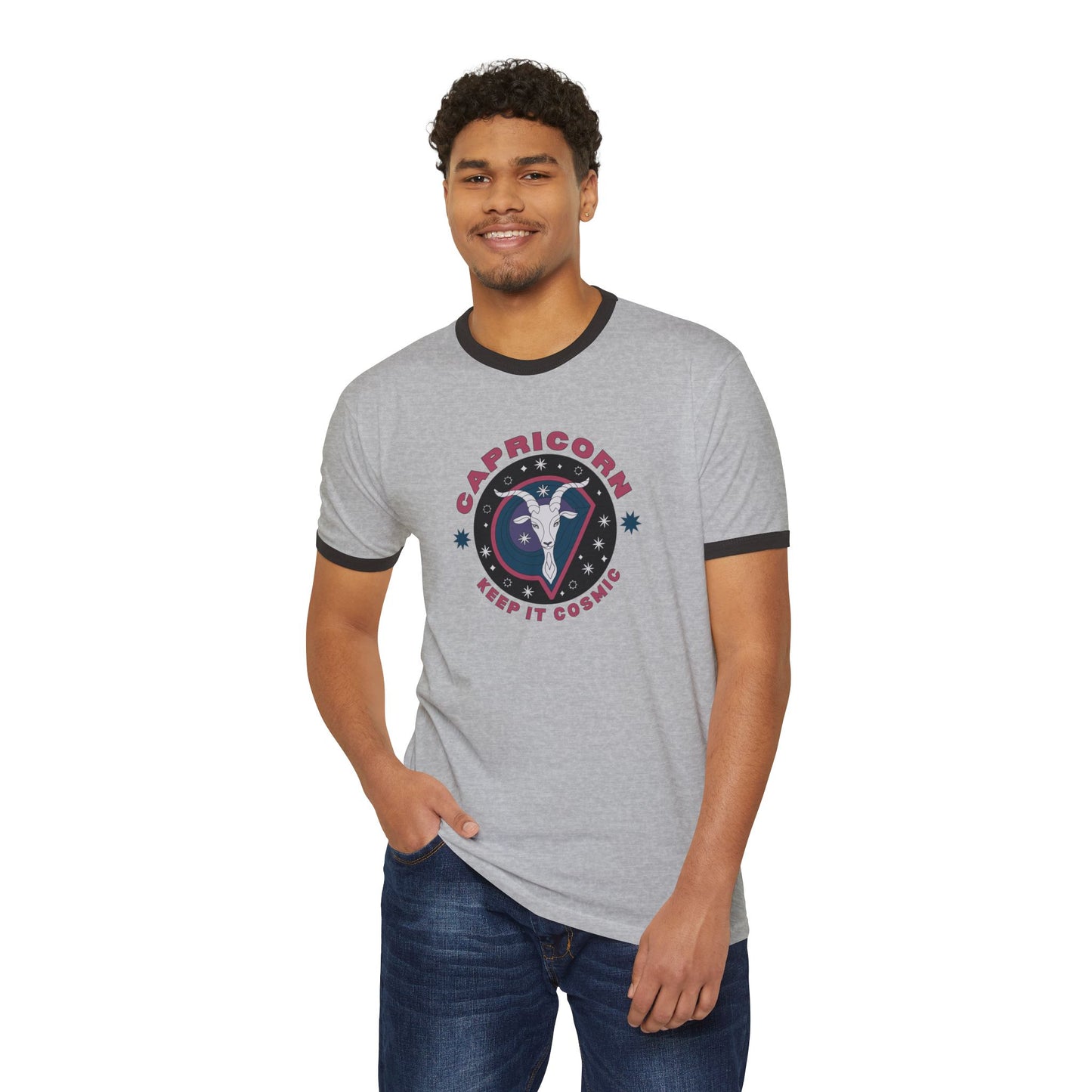 Keep it Cosmic Astrology Retro Ringer Tee — Capricorn Zodiac T-Shirt
