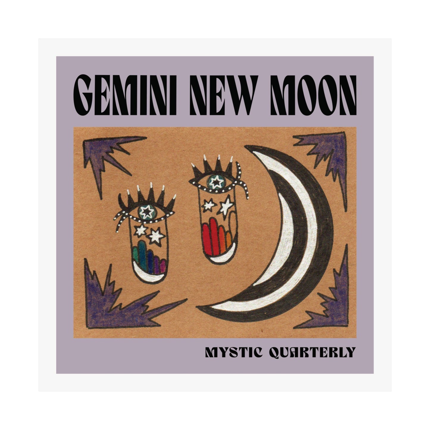 Gemini New Moon | Eyes of the Unknown | Psychedelic Moon Art Print