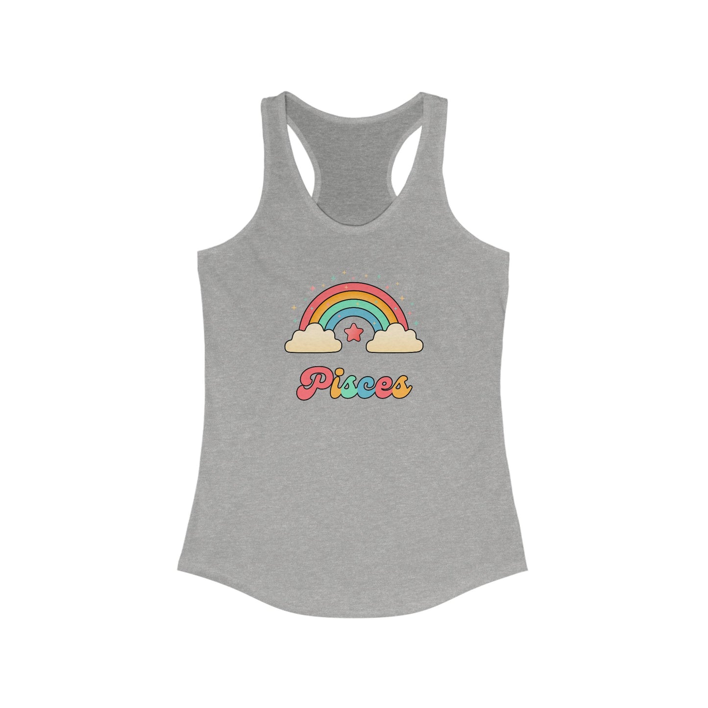 Pisces Cosmic Cutie Rainbow Tank – Retro Astrology Shirt