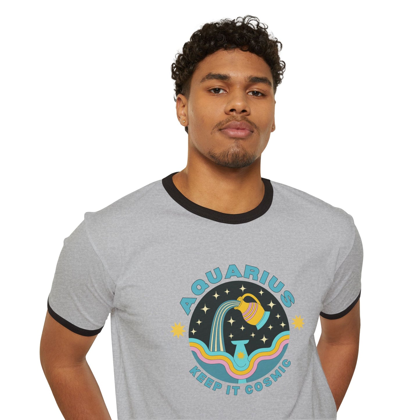 Keep it Cosmic Astrology Retro Ringer Tee — Aquarius Zodiac T-Shirt