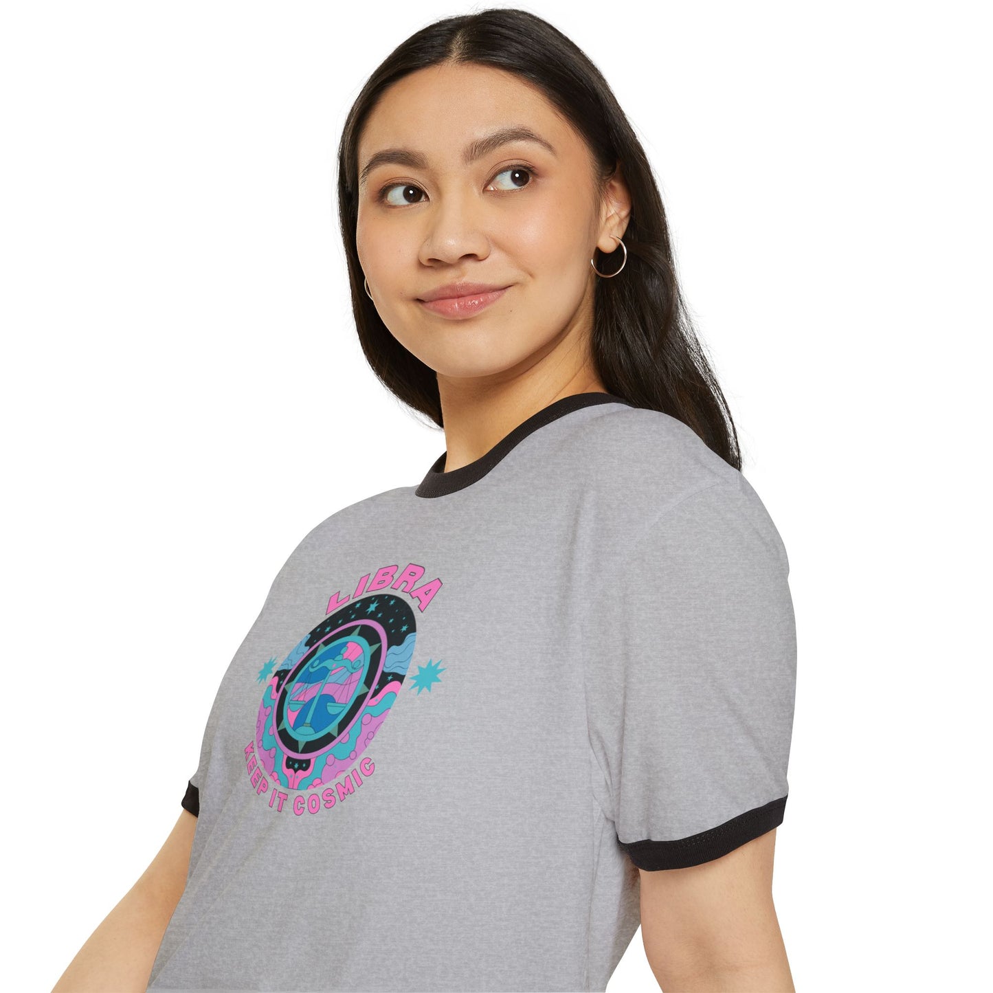 Keep it Cosmic Astrology Retro Ringer Tee — Libra Zodiac T-Shirt