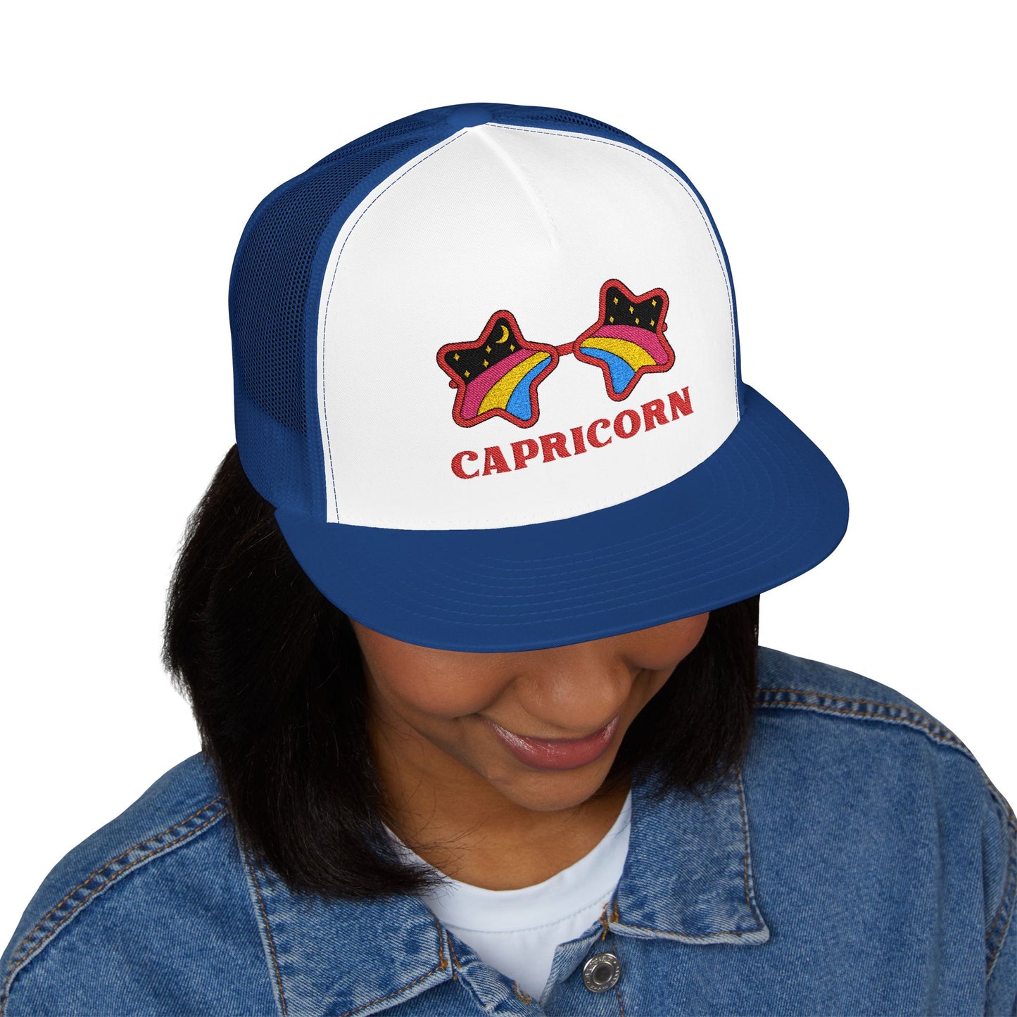 Retro Zodiac Sign Trucker Hat — Capricorn