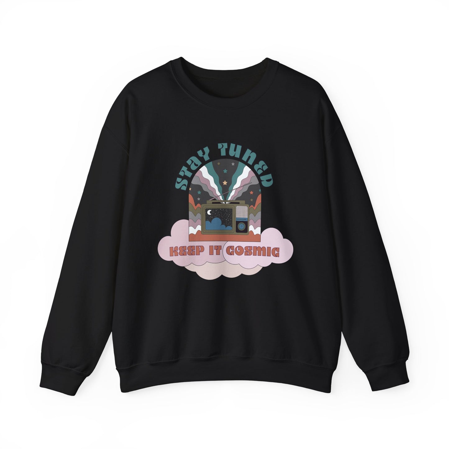 Stay Tuned Cosmic Retro Sweatshirt - Earthglow Celestial Crewneck