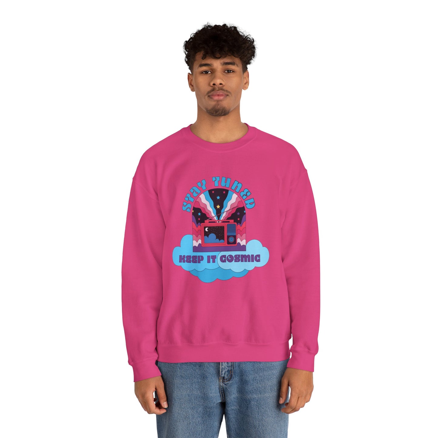 Stay Tuned Cosmic Retro Sweatshirt - Dreamglow Celestial Crewneck