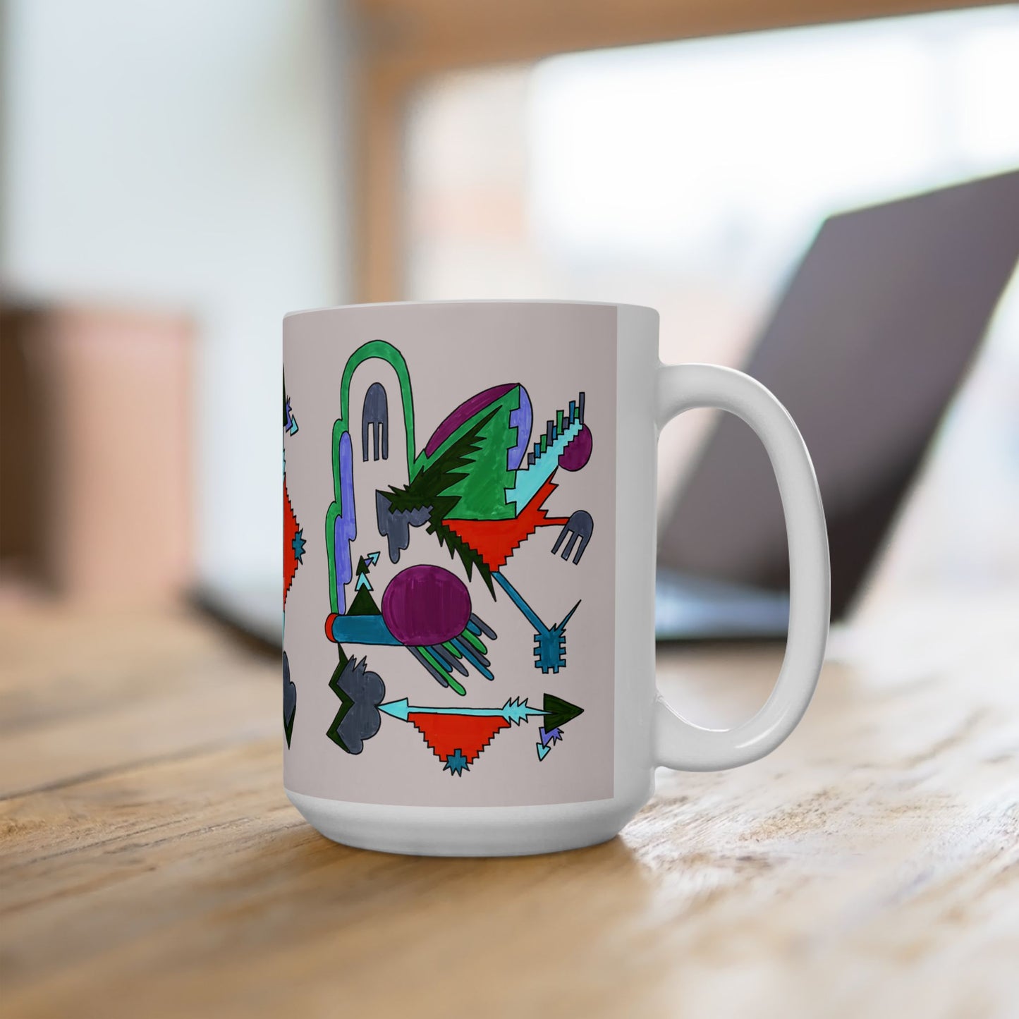 Directional Code | Abstract Glyph Ceramic Mug (11oz / 15oz)