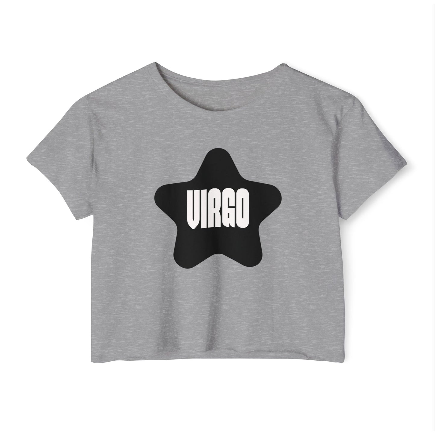 Black Star Virgo Crop Top Women's Astrology T-Shirt Virgo Zodiac Star Shirt
