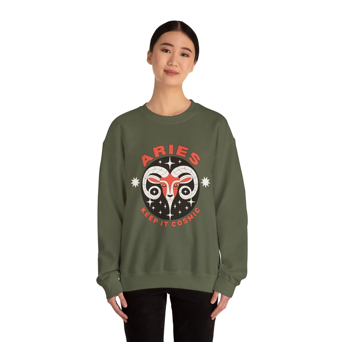 Keep It Cosmic - Retro Star Sign Astro Sweatshirt | Aries