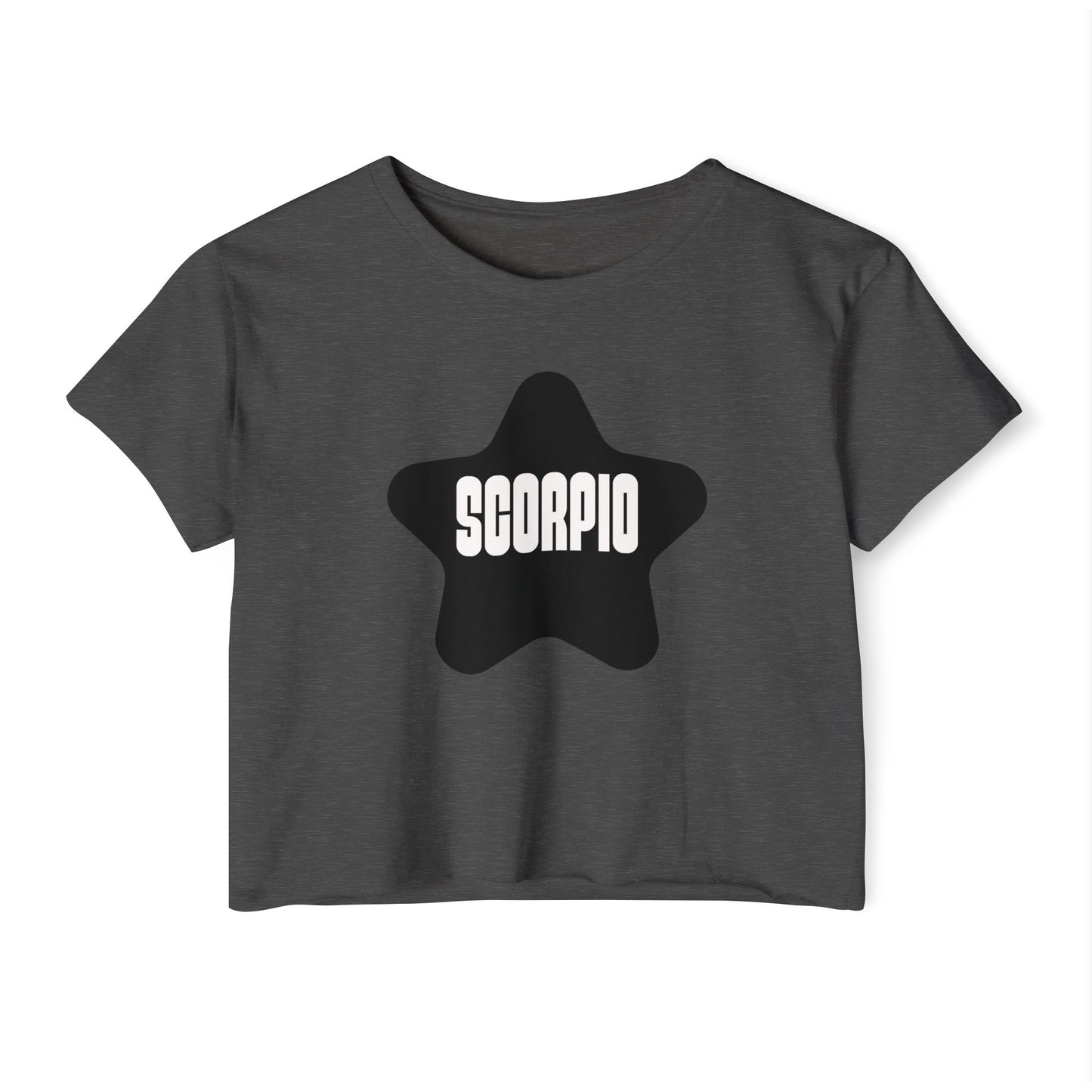 Black Star Scorpio Crop Top Women's Astrology T-Shirt Scorpio Zodiac Star Shirt