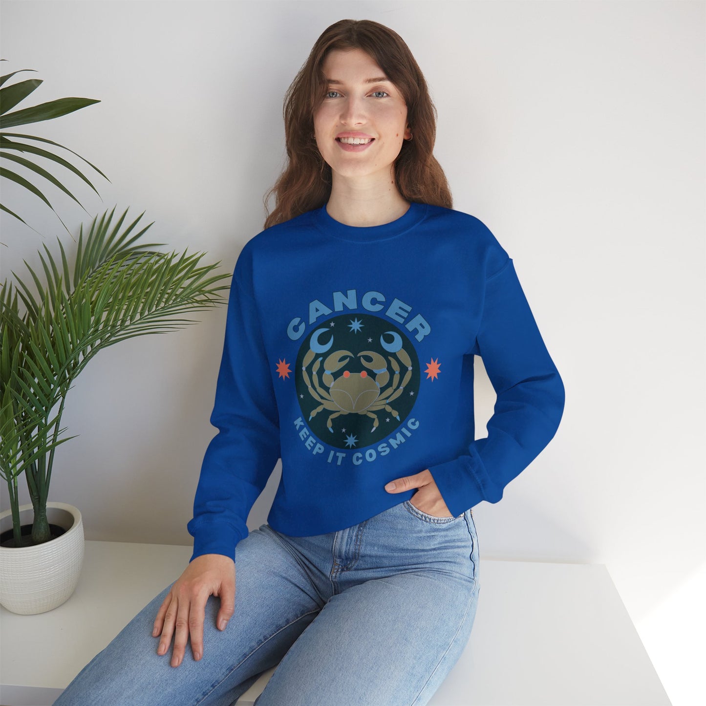 Keep It Cosmic - Retro Star Sign Astro Sweatshirt | Cancer