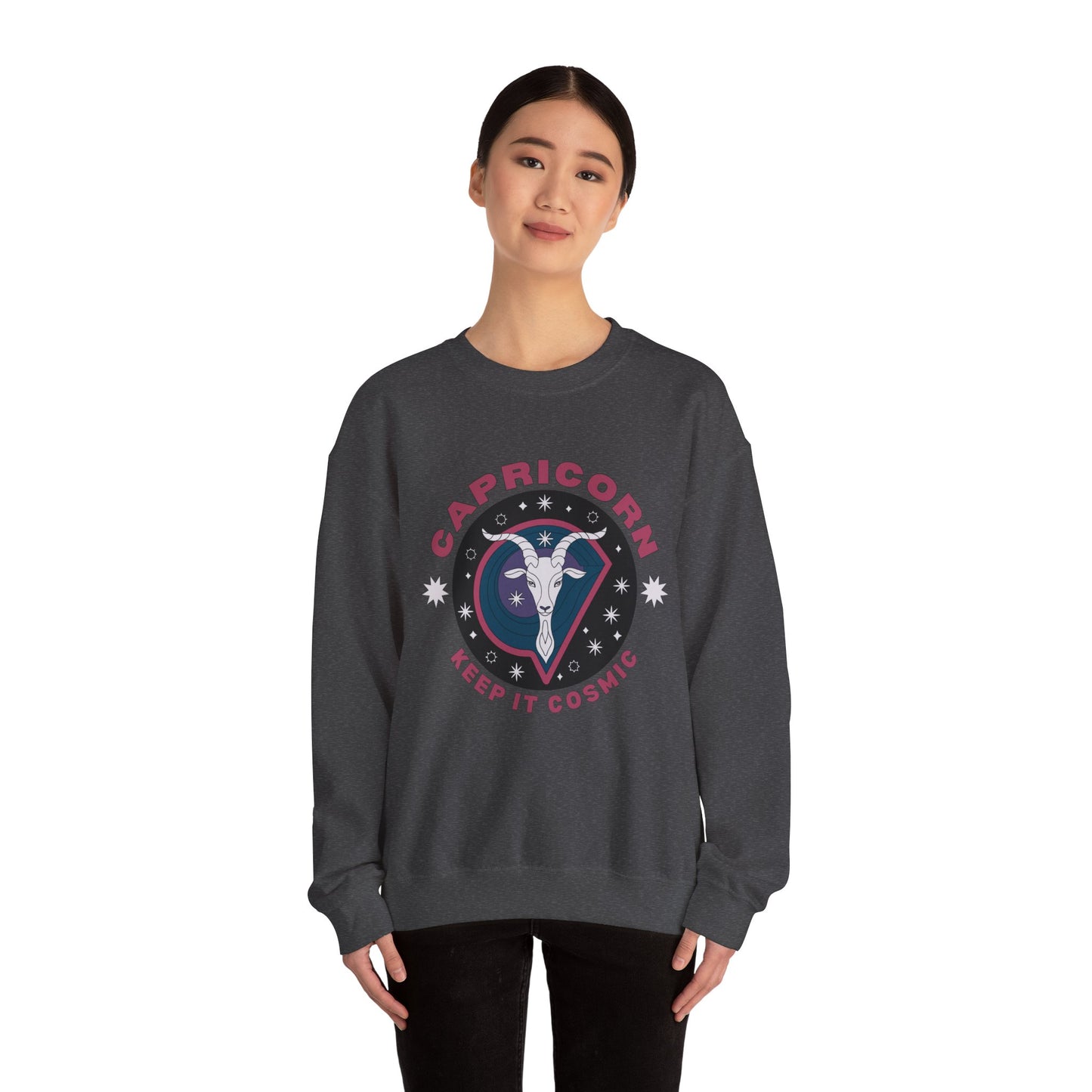 Keep It Cosmic - Retro Star Sign Astro Sweatshirt | Capricorn