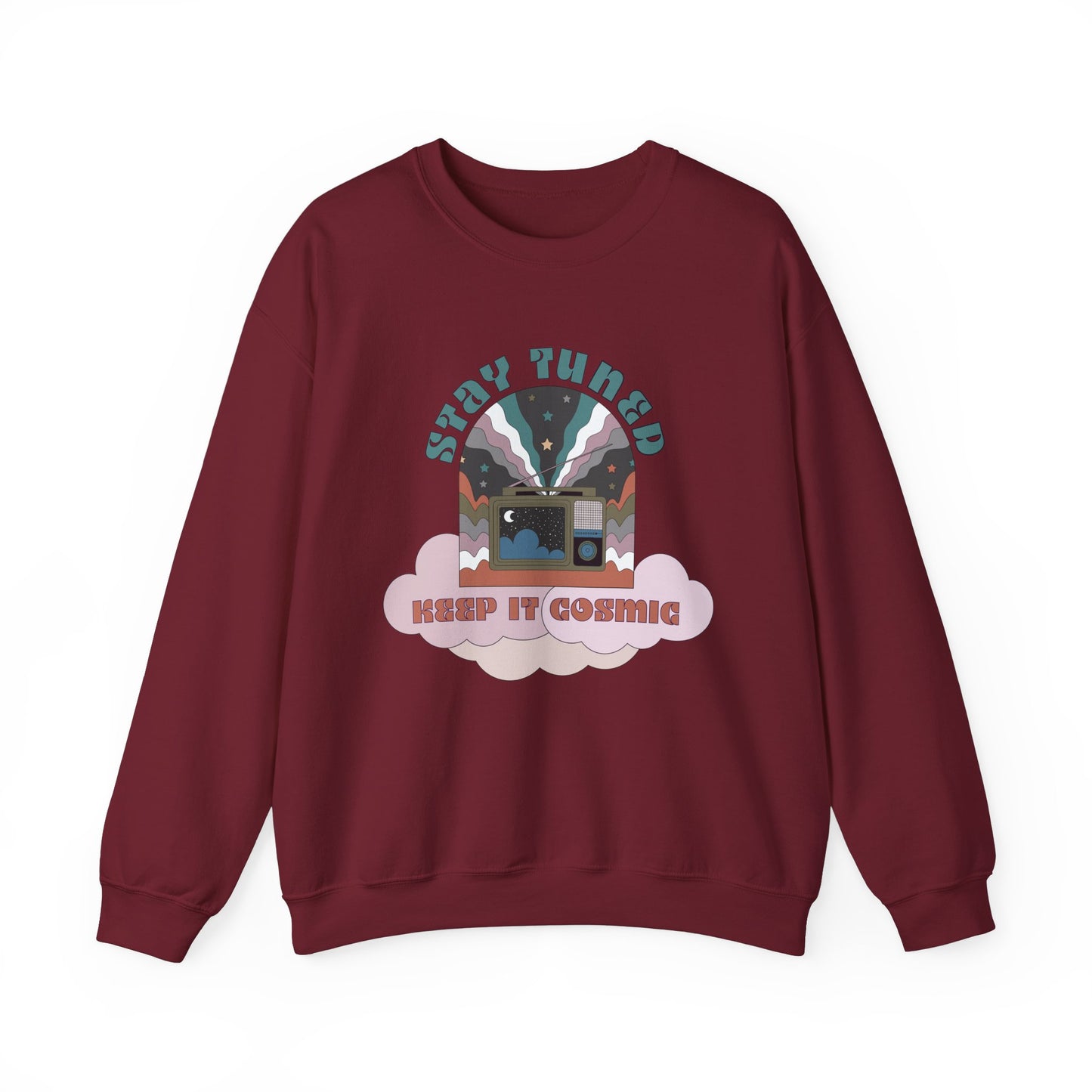Stay Tuned Cosmic Retro Sweatshirt - Earthglow Celestial Crewneck