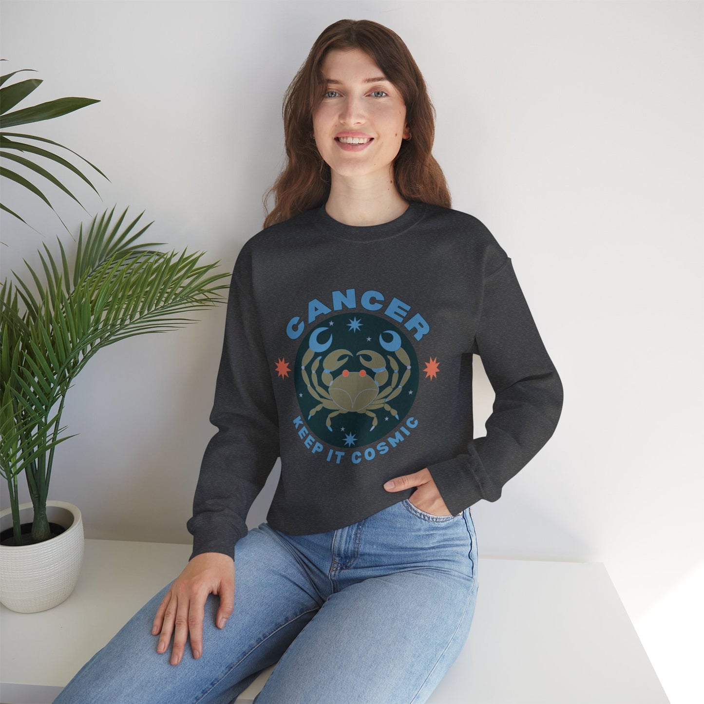 Keep It Cosmic - Retro Star Sign Astro Sweatshirt | Cancer