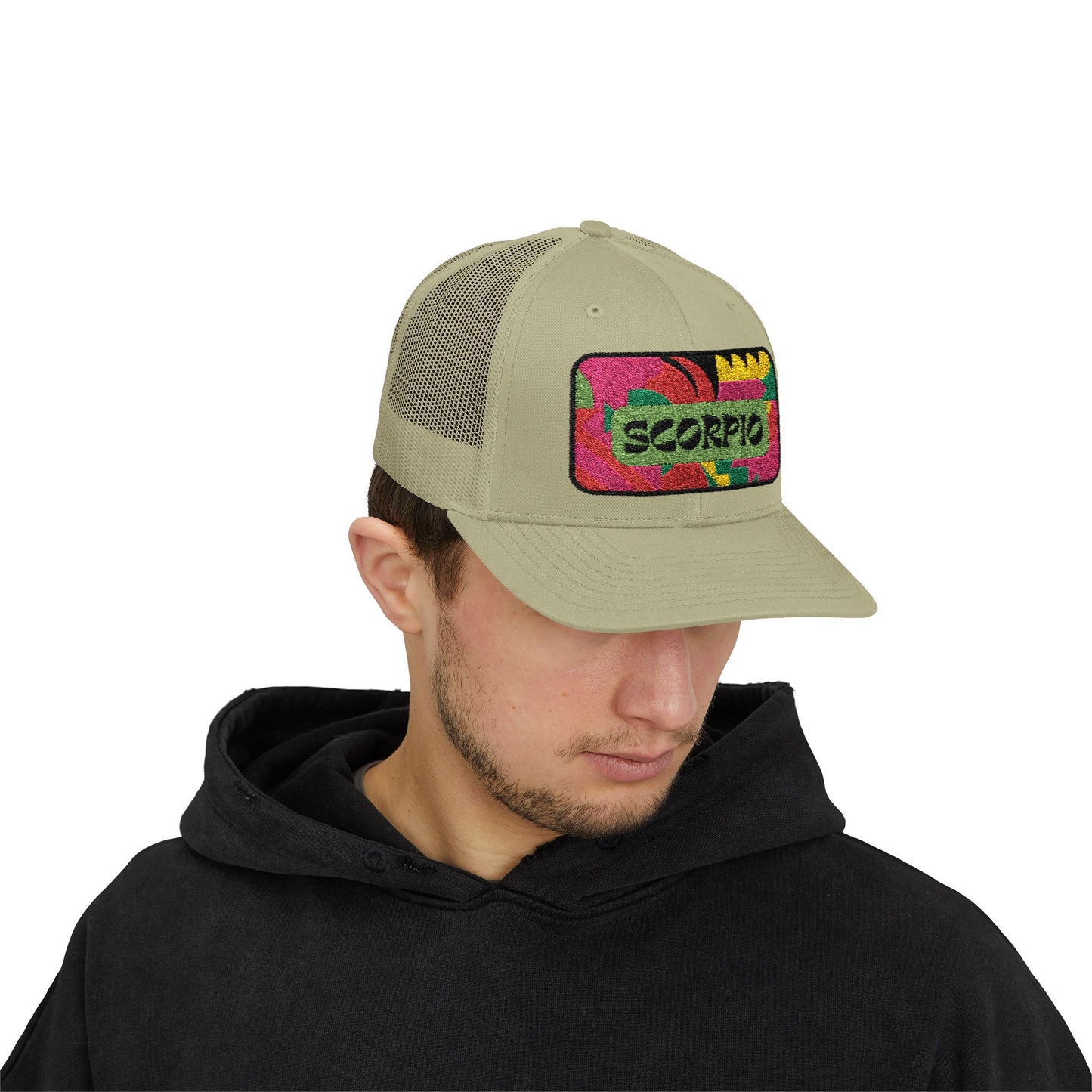 Scorpio Trucker Hat - Retro Astrology Snapback Cap - Embroidered Horoscope Hat
