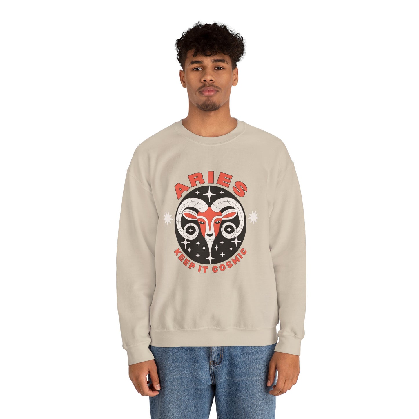 Keep It Cosmic - Retro Star Sign Astro Sweatshirt | Aries