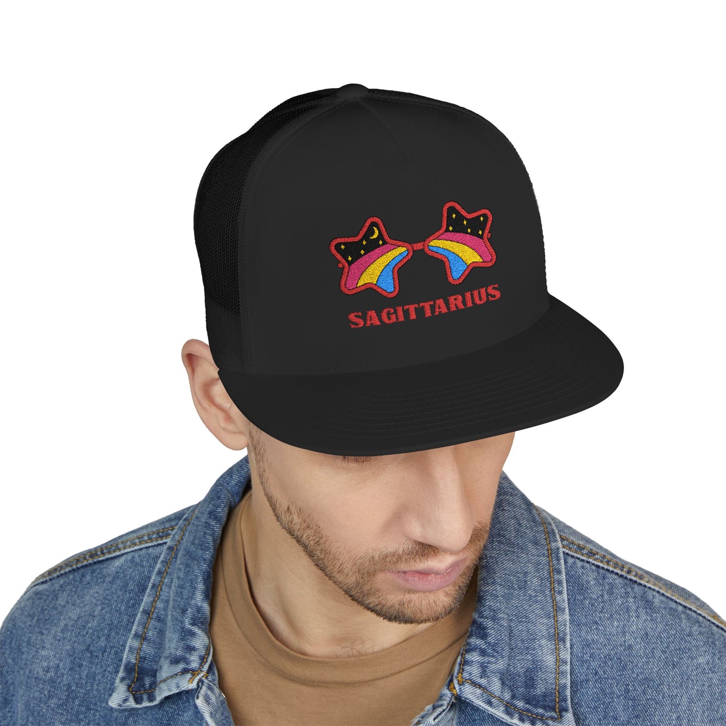 Retro Zodiac Sign Trucker Hat — Sagittarius