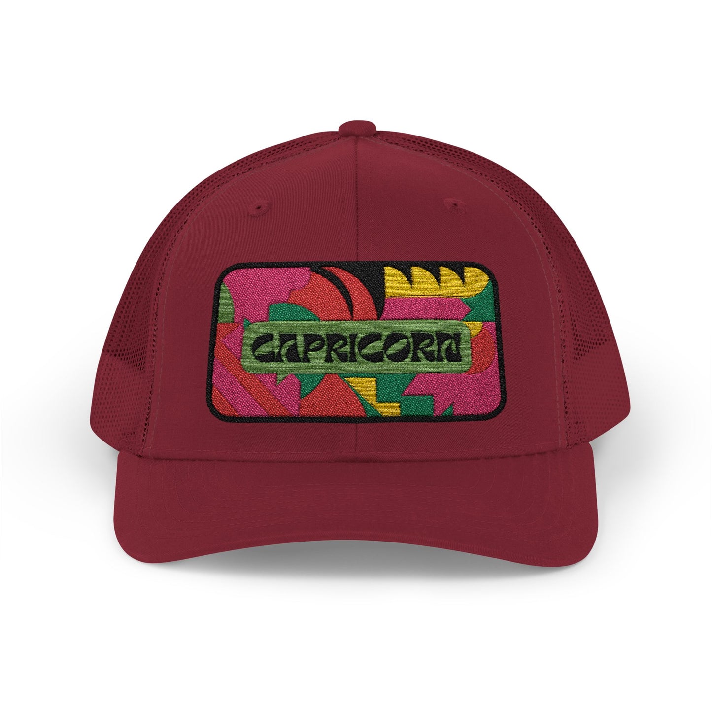 Capricorn Trucker Hat - Retro Astrology Snapback Cap - Embroidered Horoscope Hat