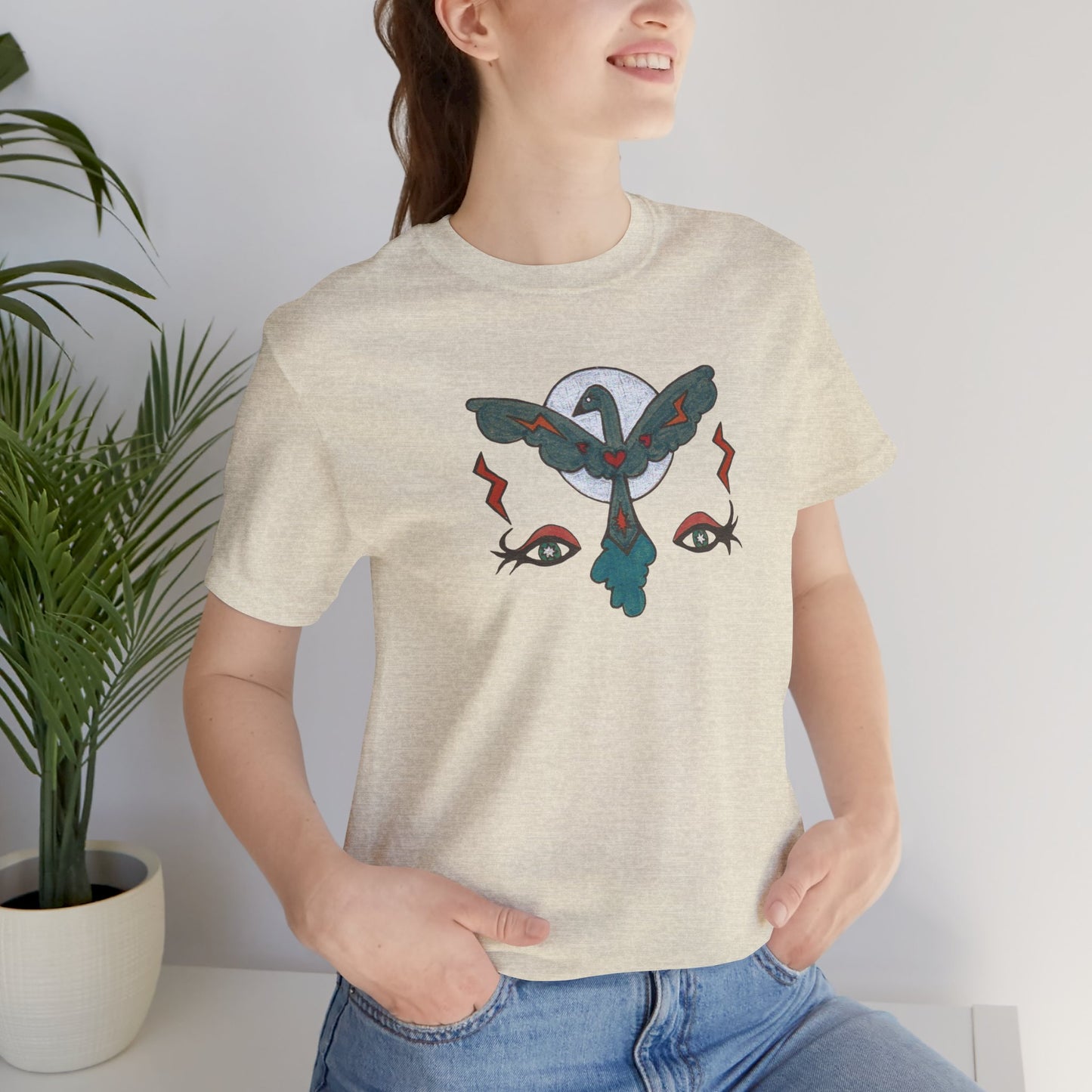 Feel to See Moon T-Shirt Tee | Esoteric Eyes Cosmic Art Tee (Unisex)