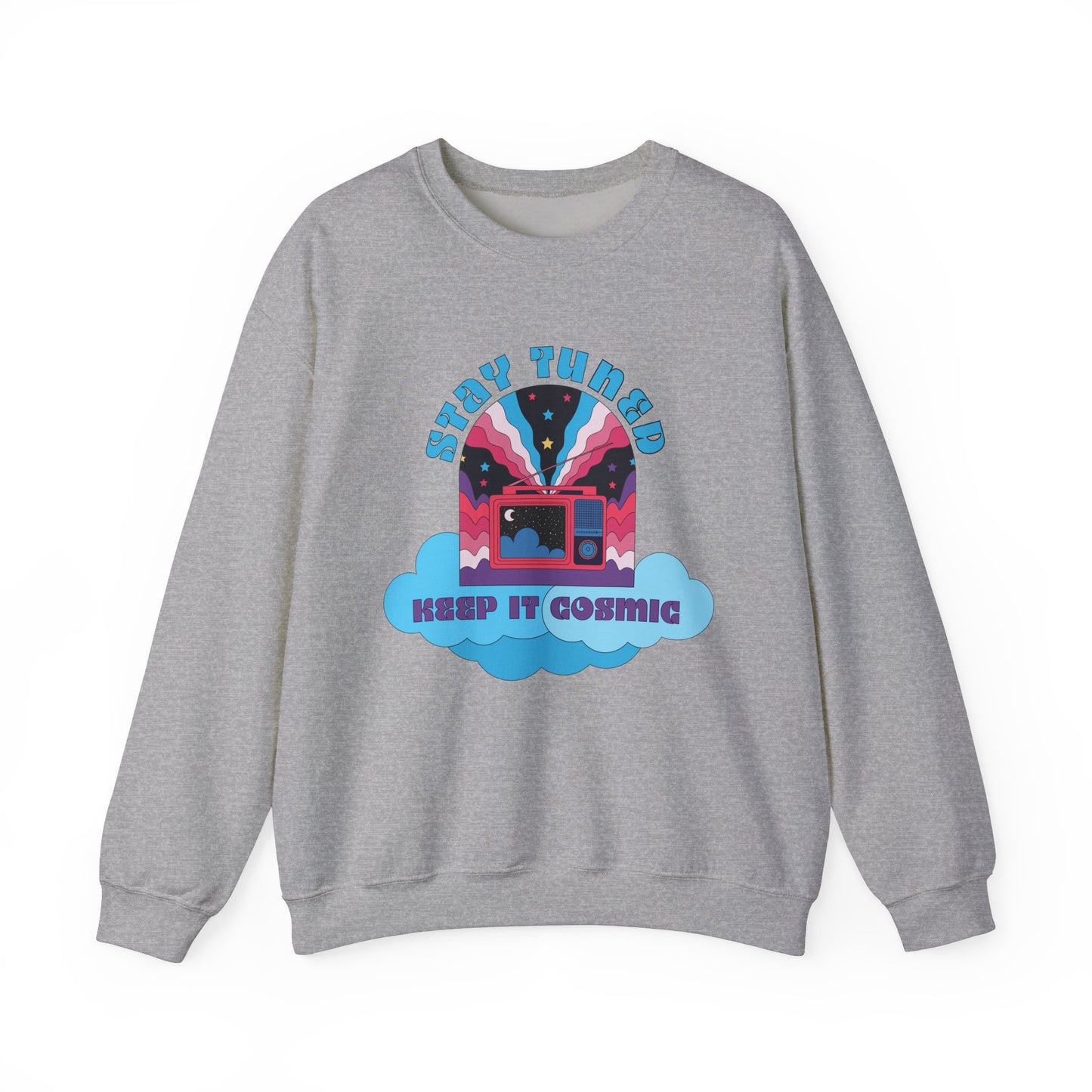 Stay Tuned Cosmic Retro Sweatshirt - Dreamglow Celestial Crewneck