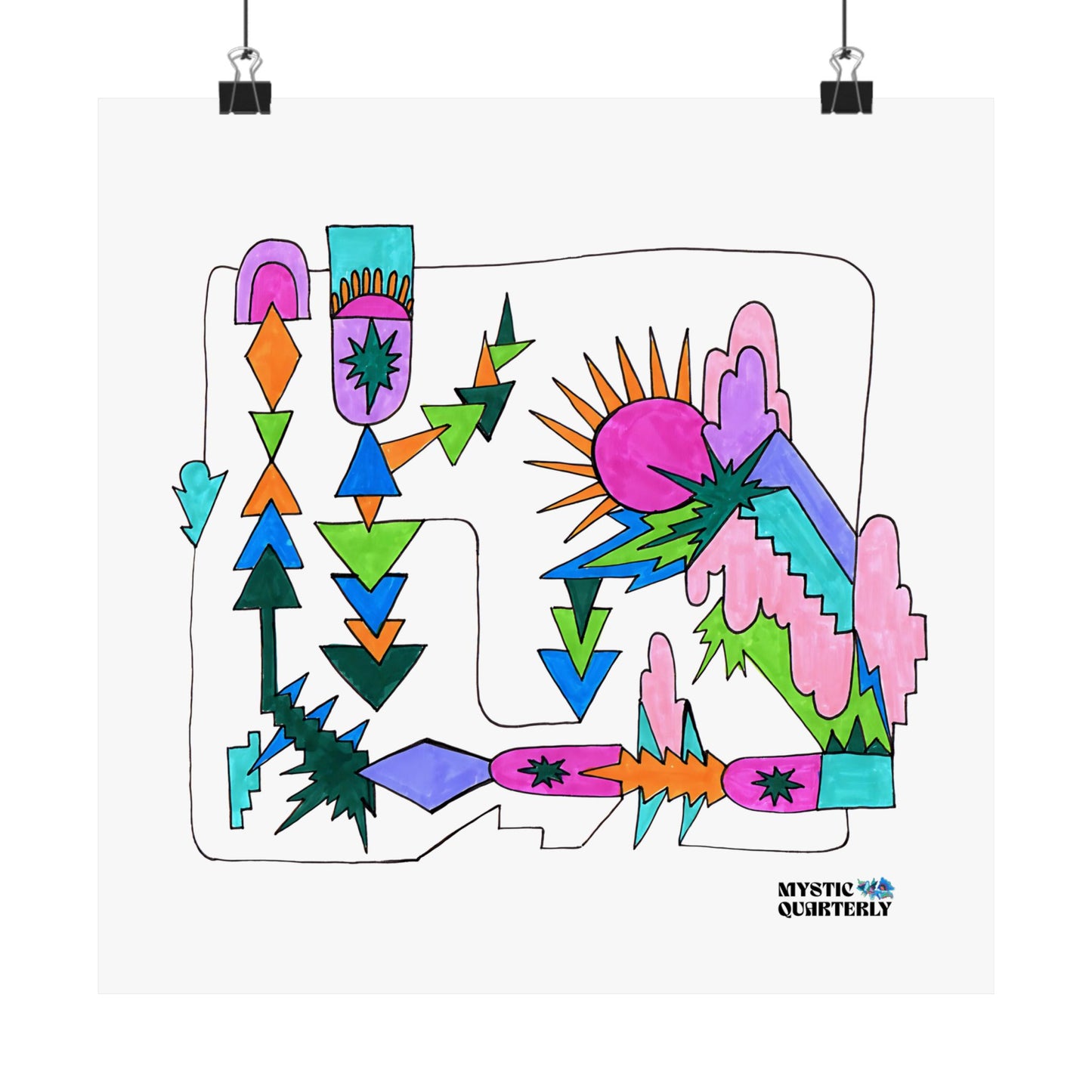 Solar Circuits Abstract Maximalist Art Print