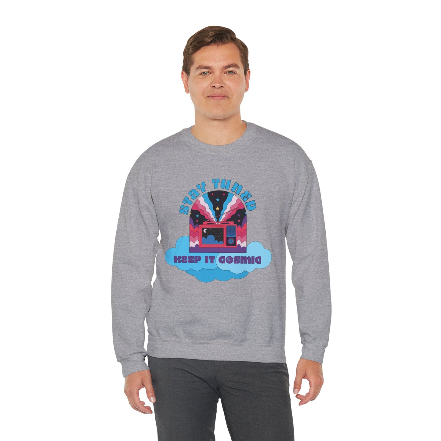 Stay Tuned Cosmic Retro Sweatshirt - Dreamglow Celestial Crewneck