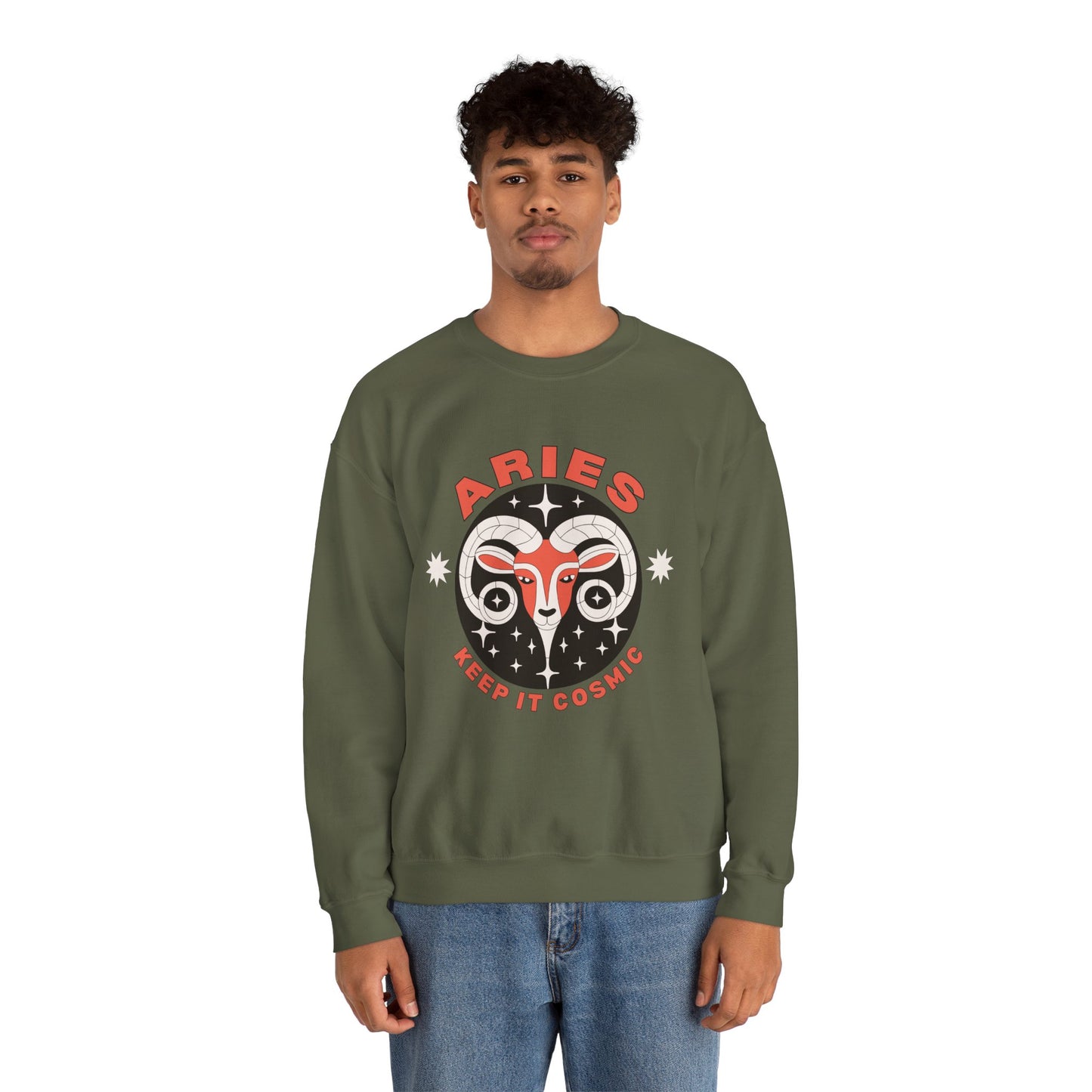 Keep It Cosmic - Retro Star Sign Astro Sweatshirt | Aries