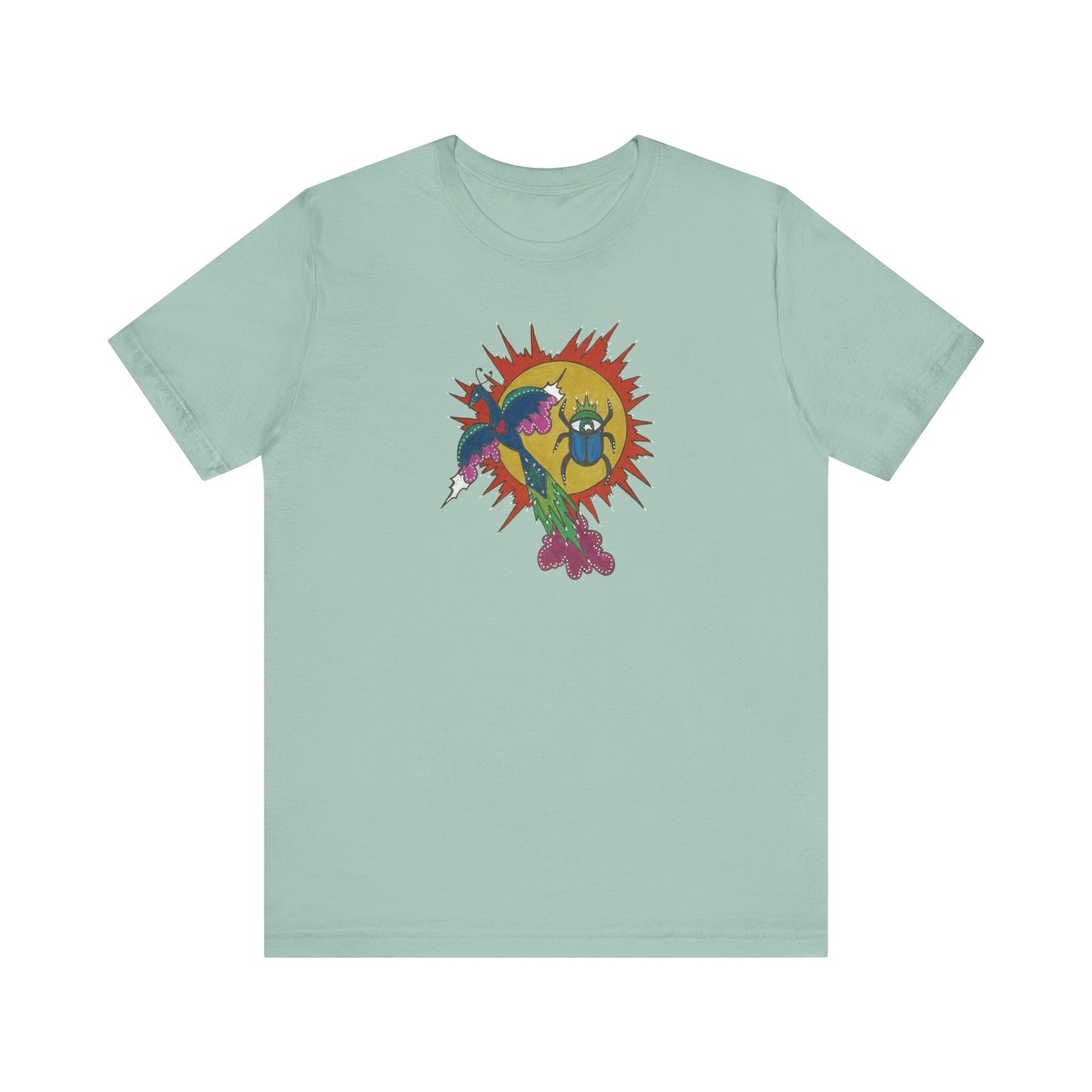 Integrate to Radiate Tee | Symbolic Solar Scarab Comic Art Shirt (Unisex)