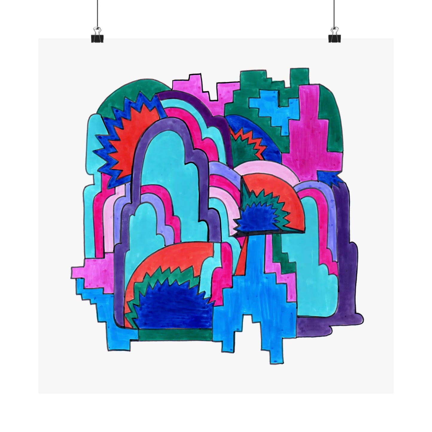Cloud Cover Maximalist Abstract Art Print