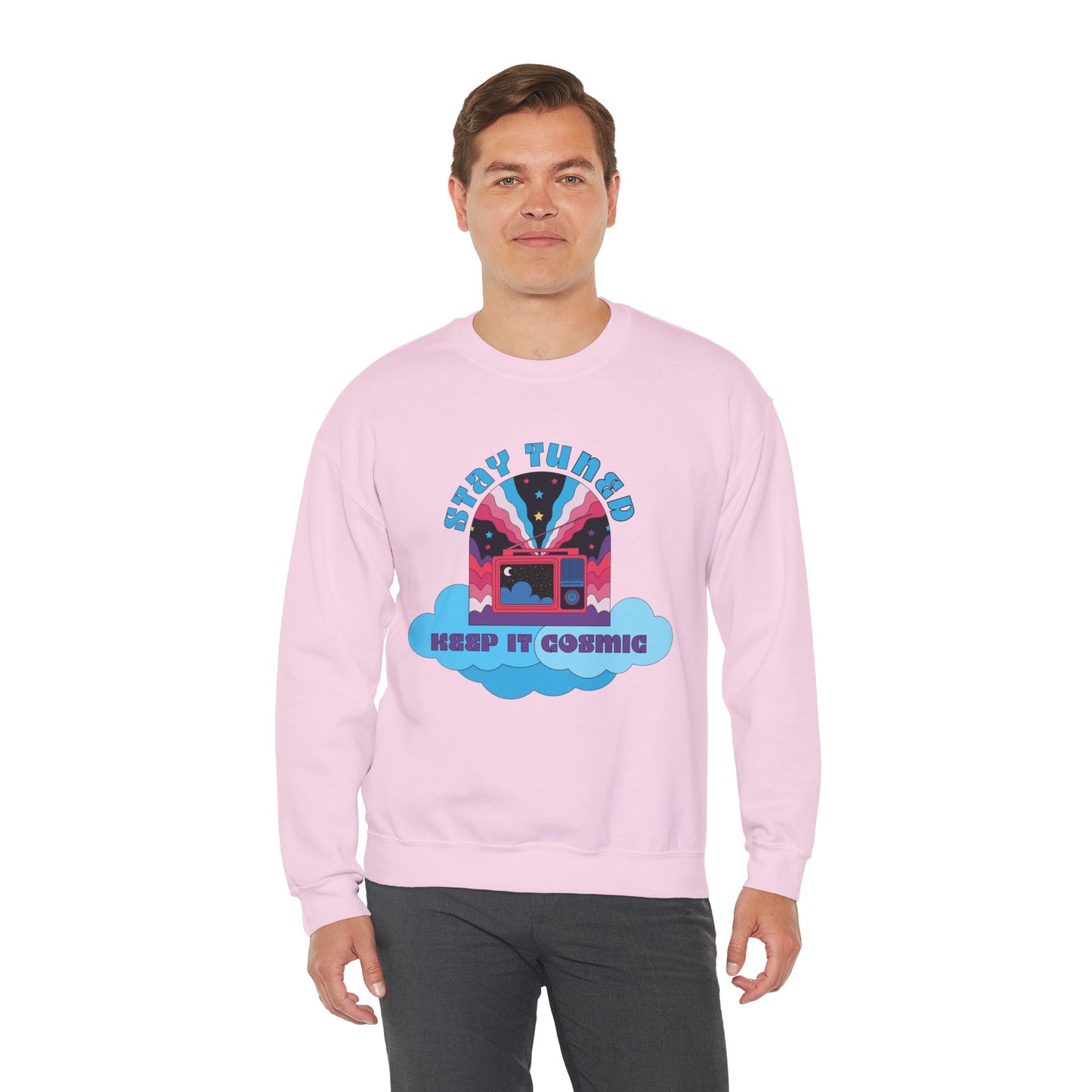 Stay Tuned Cosmic Retro Sweatshirt - Dreamglow Celestial Crewneck