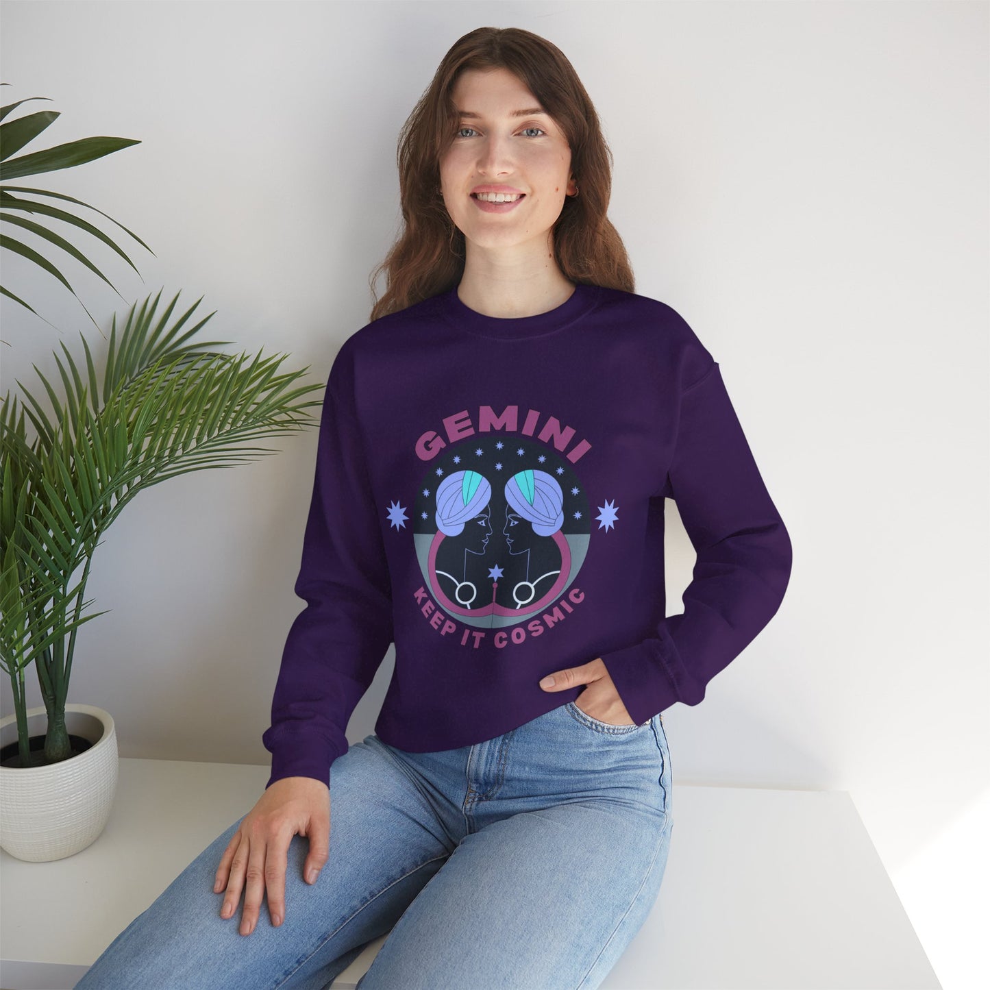 Keep It Cosmic - Retro Star Sign Astro Sweatshirt | Gemini
