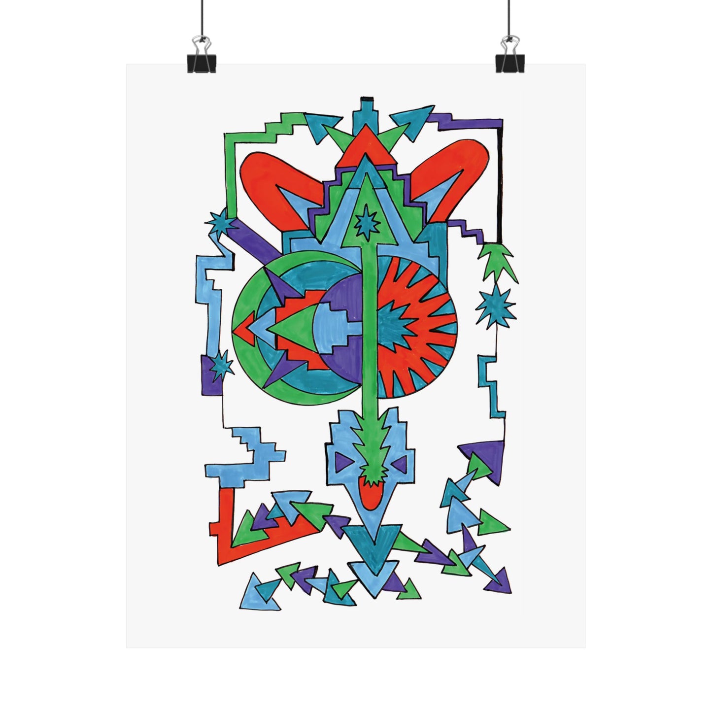 Arrow Light Geometric Abstract Art Print