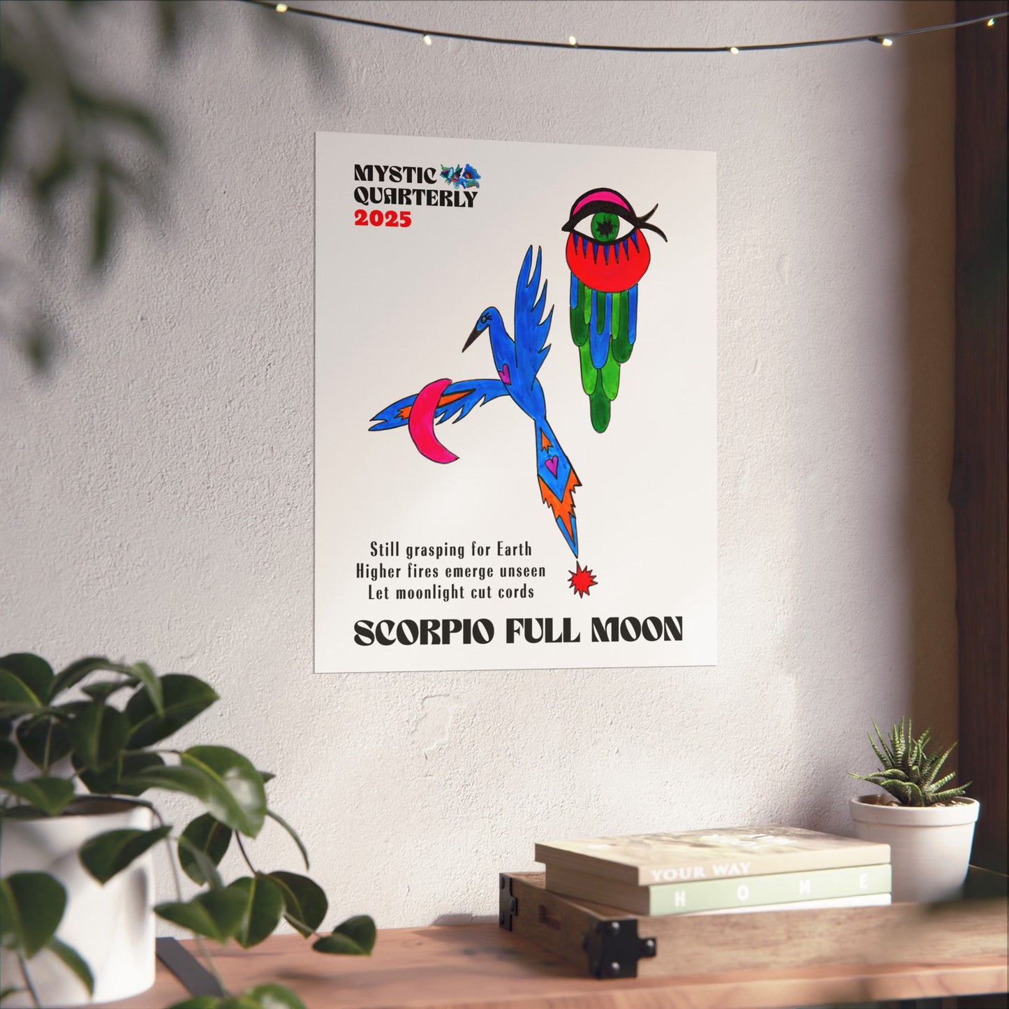 Scorpio Full Moon 2025 Art Print (With Affirmation)