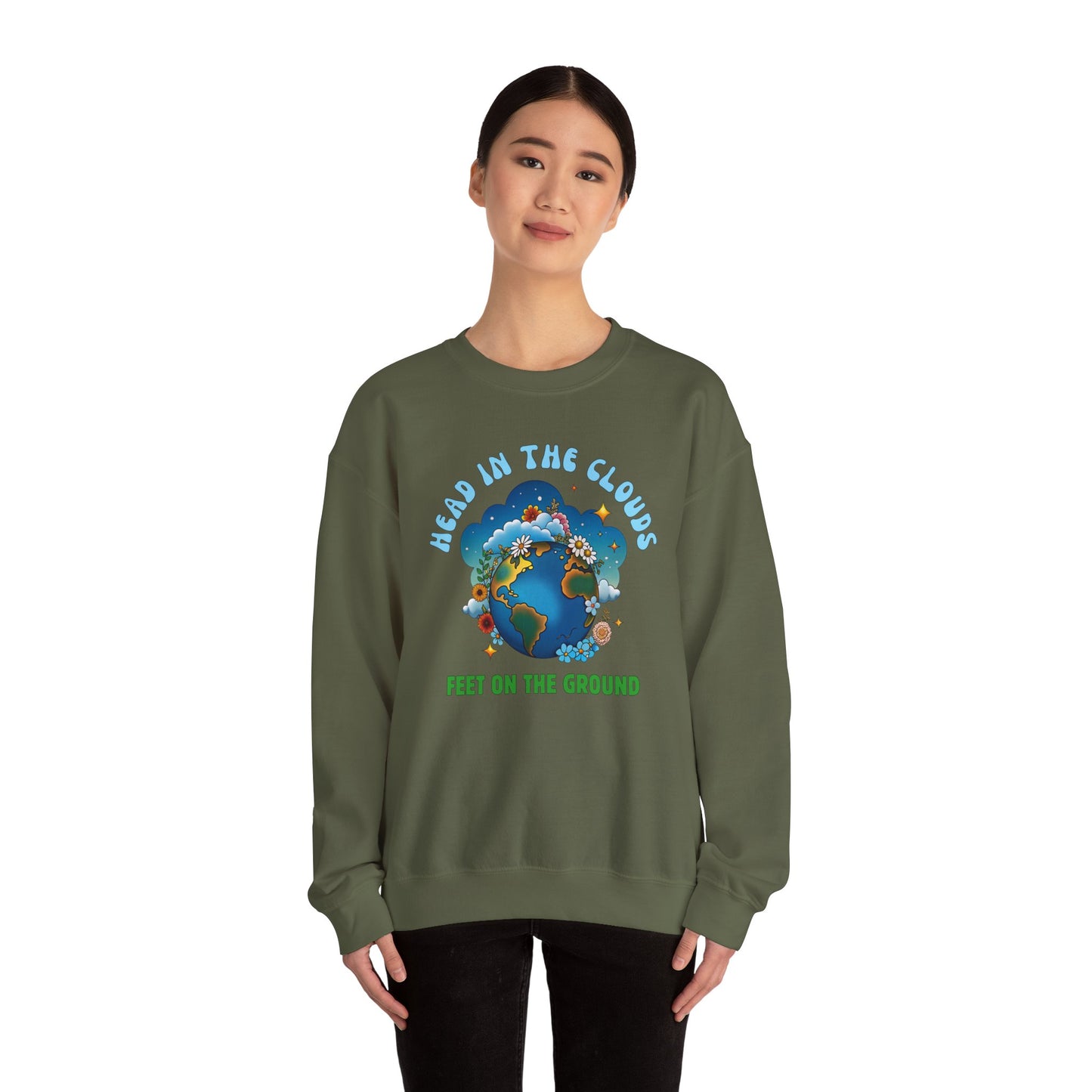 Grounded Dreamer | Earthy Edition β Eco Retro Sweatshirt in Deep Tones