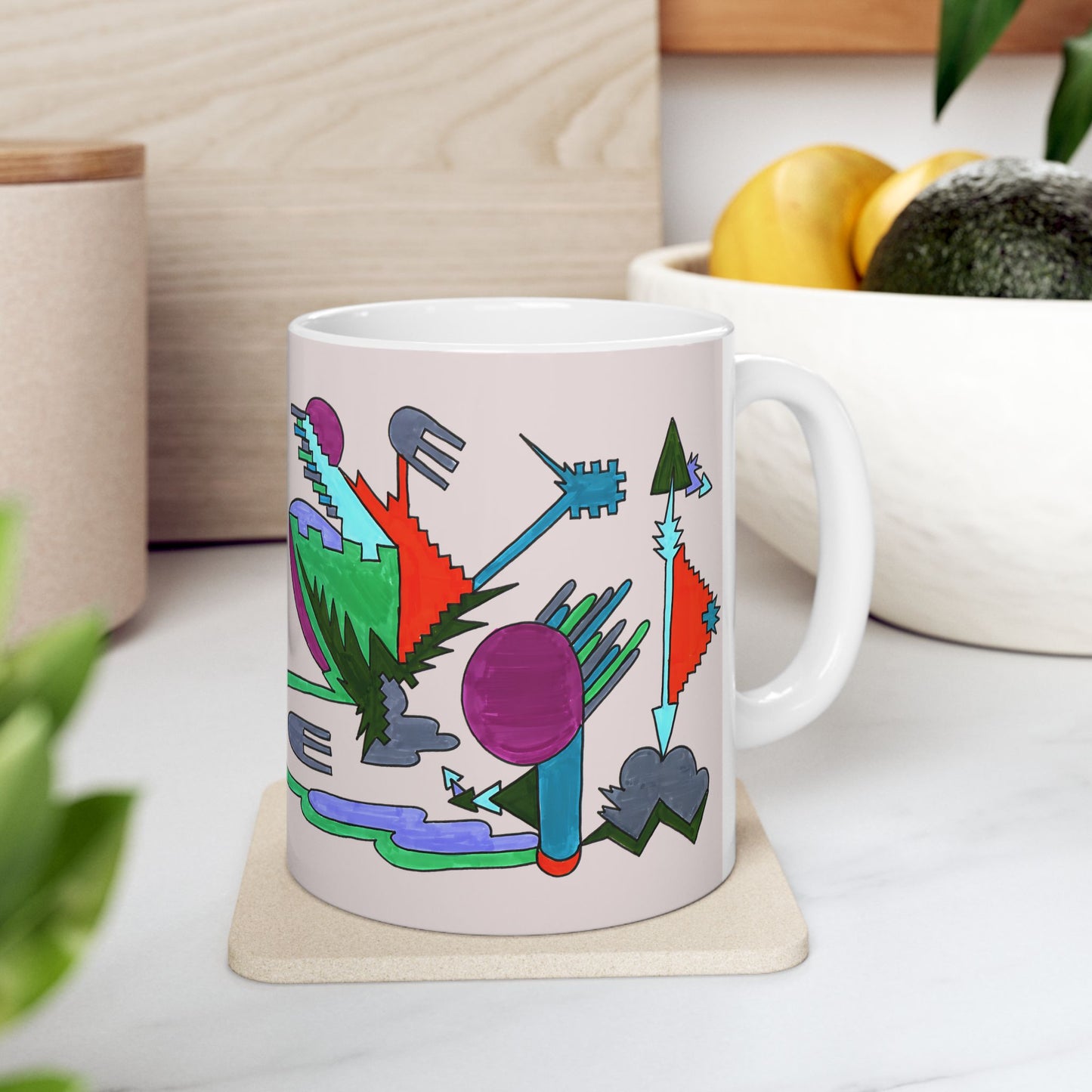 Directional Code | Abstract Glyph Ceramic Mug (11oz / 15oz)