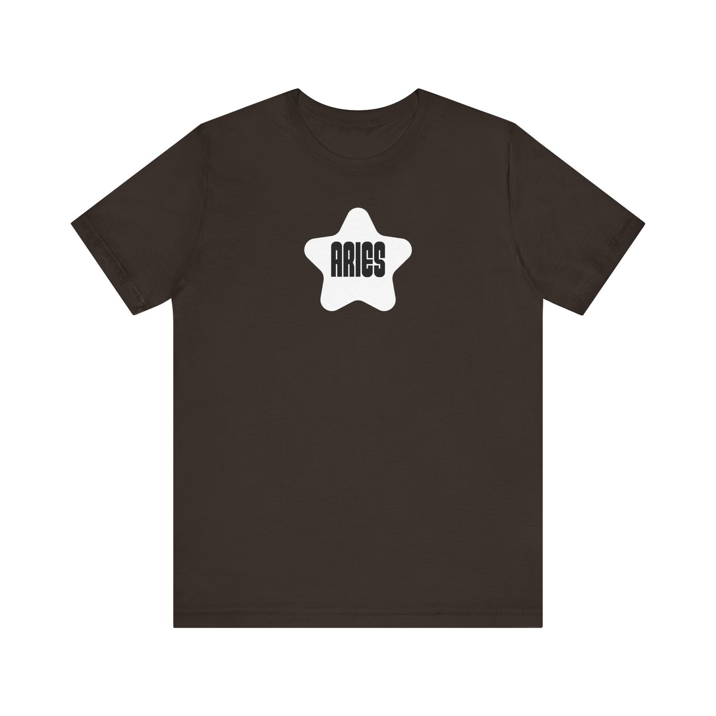 Aries Dark Mode Star Tee – White Star Aries Zodiac T-Shirt