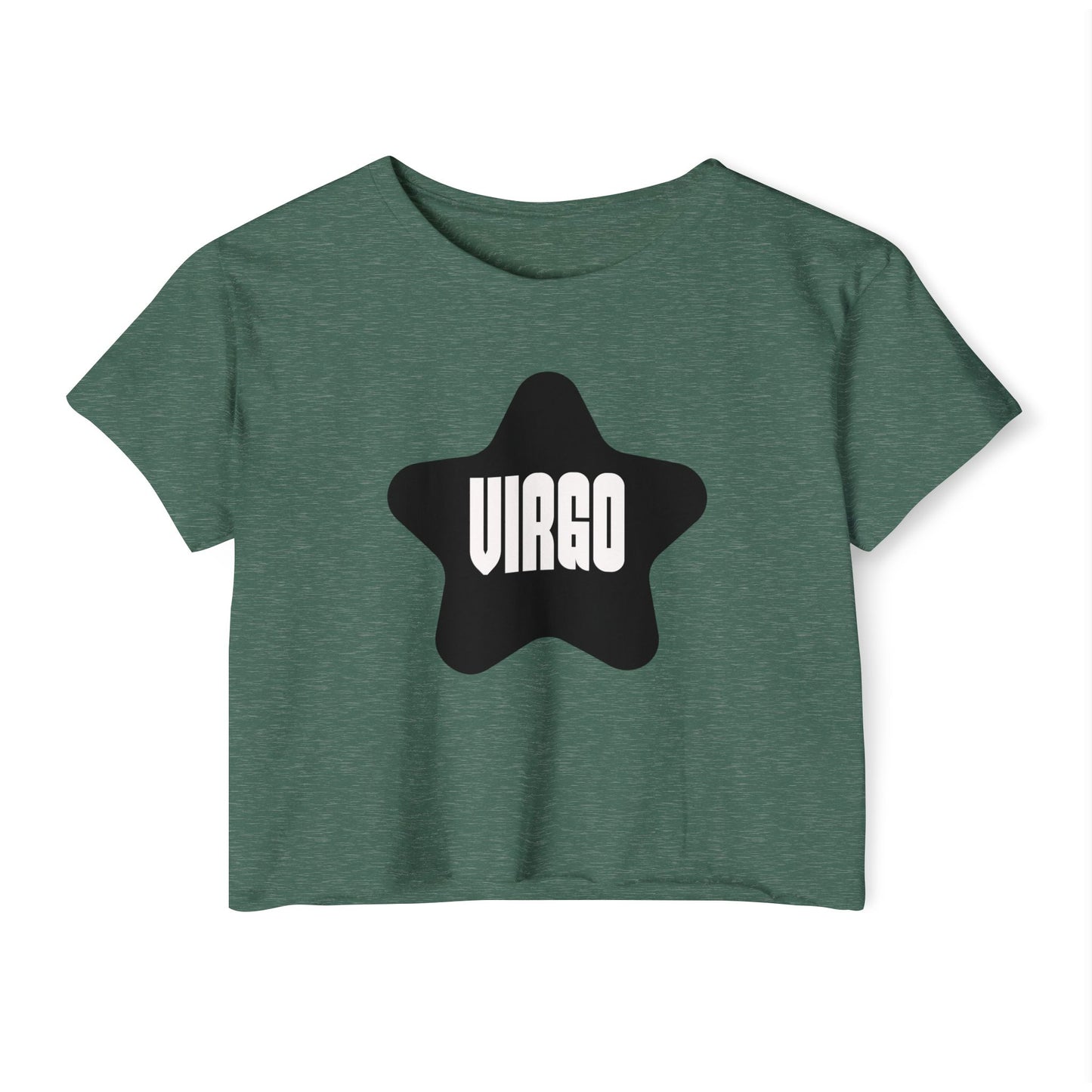 Black Star Virgo Crop Top Women's Astrology T-Shirt Virgo Zodiac Star Shirt