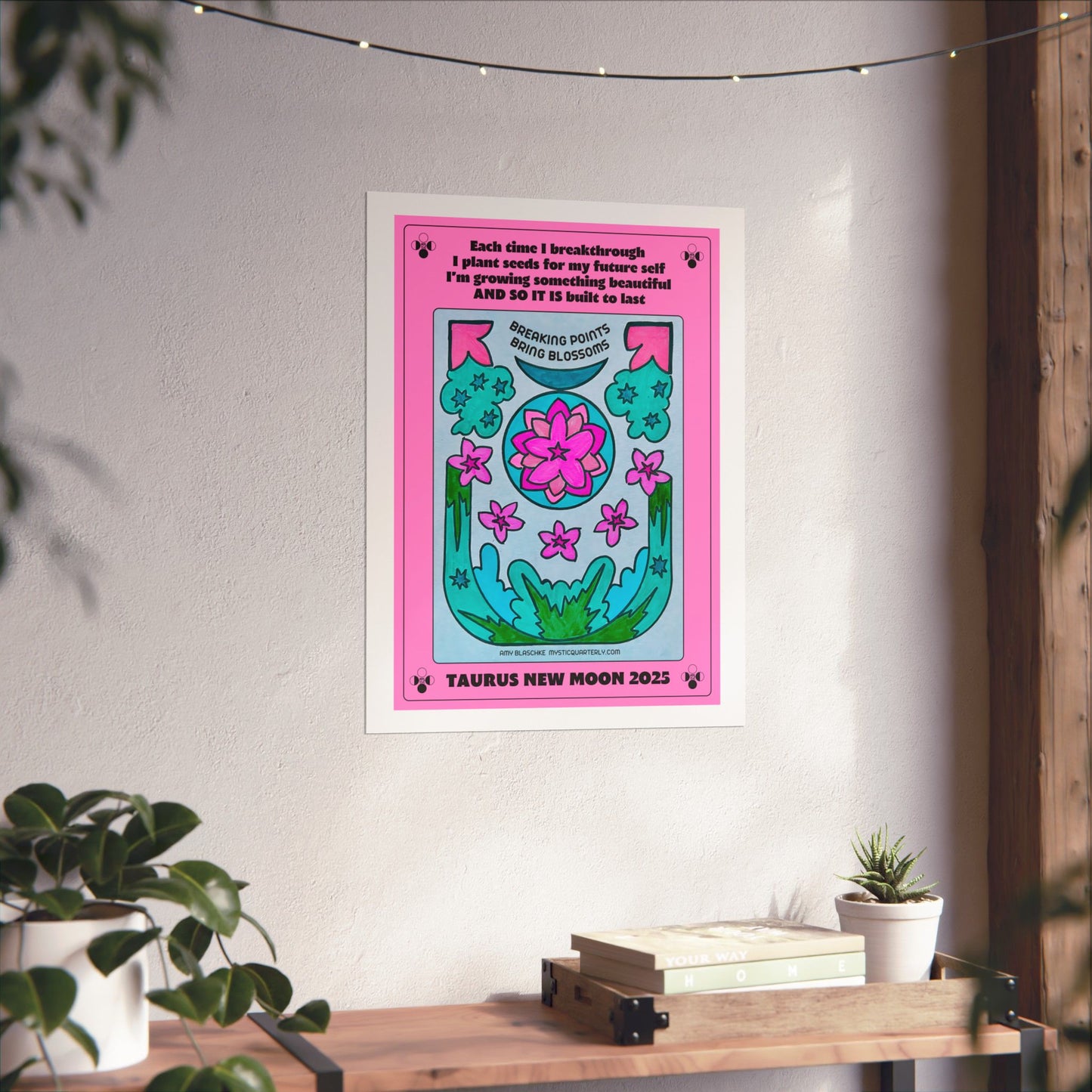 Taurus New Moon 2025 Art Print — With Affirmation