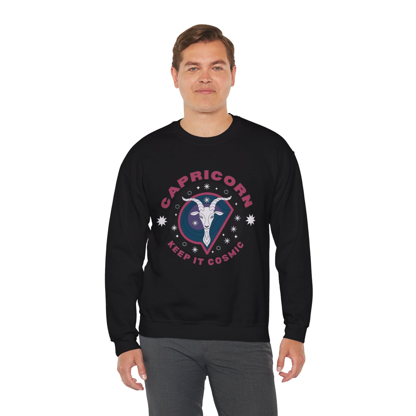 Keep It Cosmic - Retro Star Sign Astro Sweatshirt | Capricorn